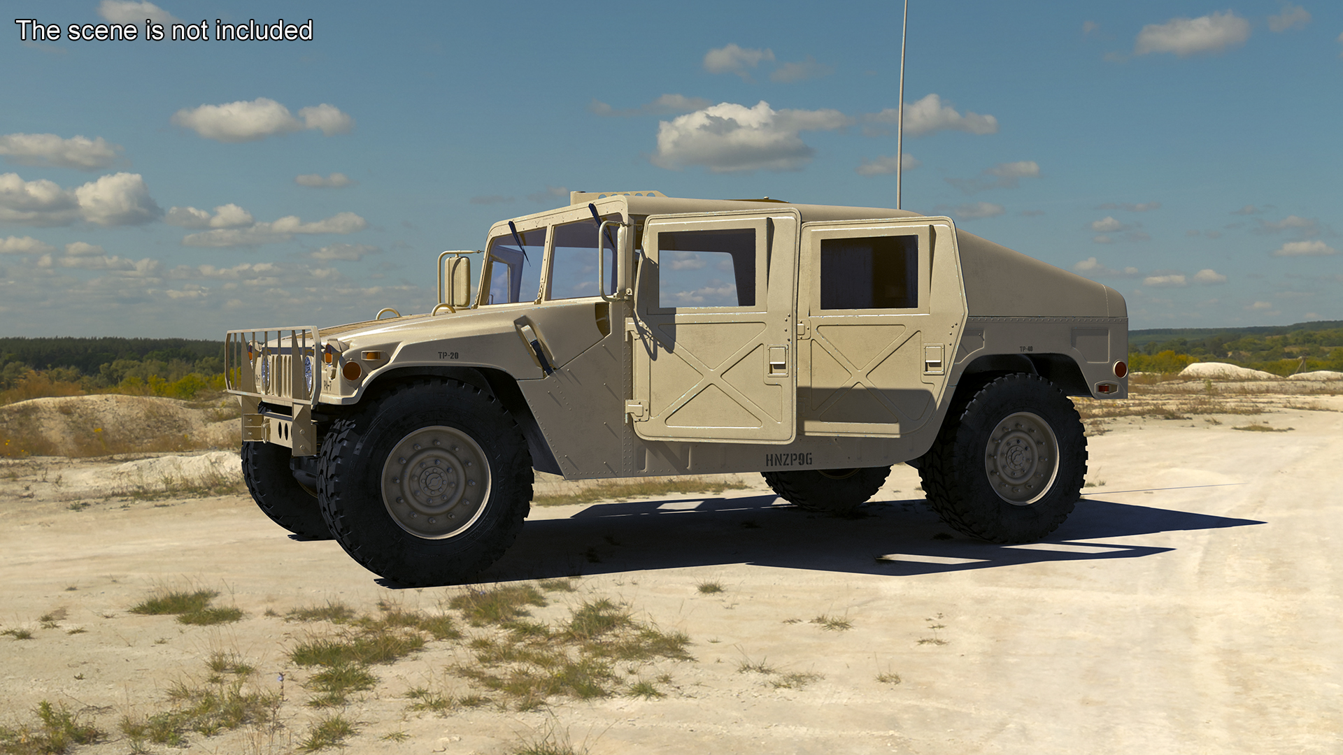 Military Armored Vehicle Humvee Simplified 3D