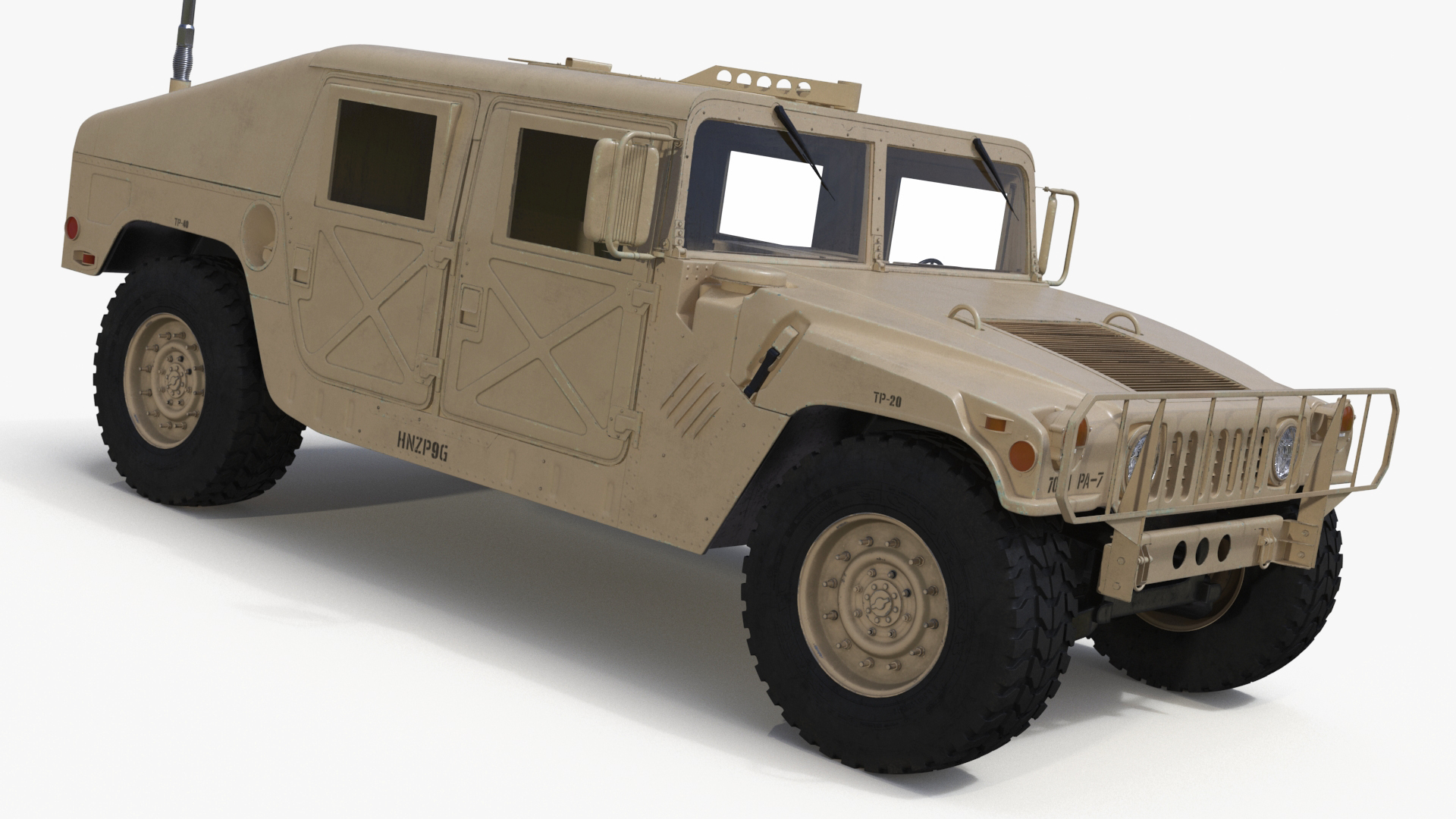 Military Armored Vehicle Humvee Simplified 3D