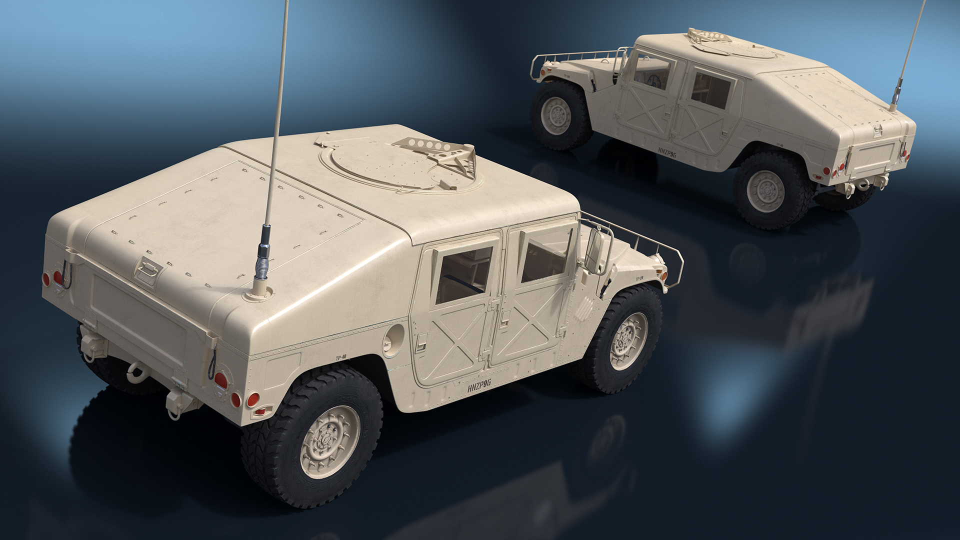 Military Armored Vehicle Humvee Simplified 3D