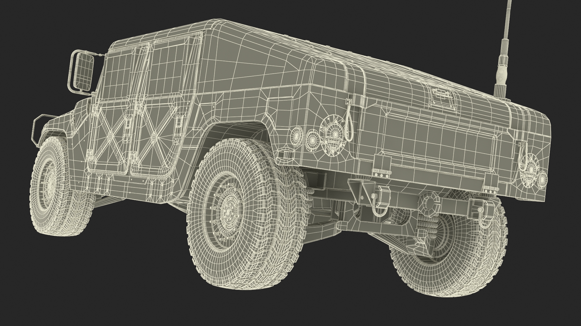Military Armored Vehicle Humvee Simplified 3D
