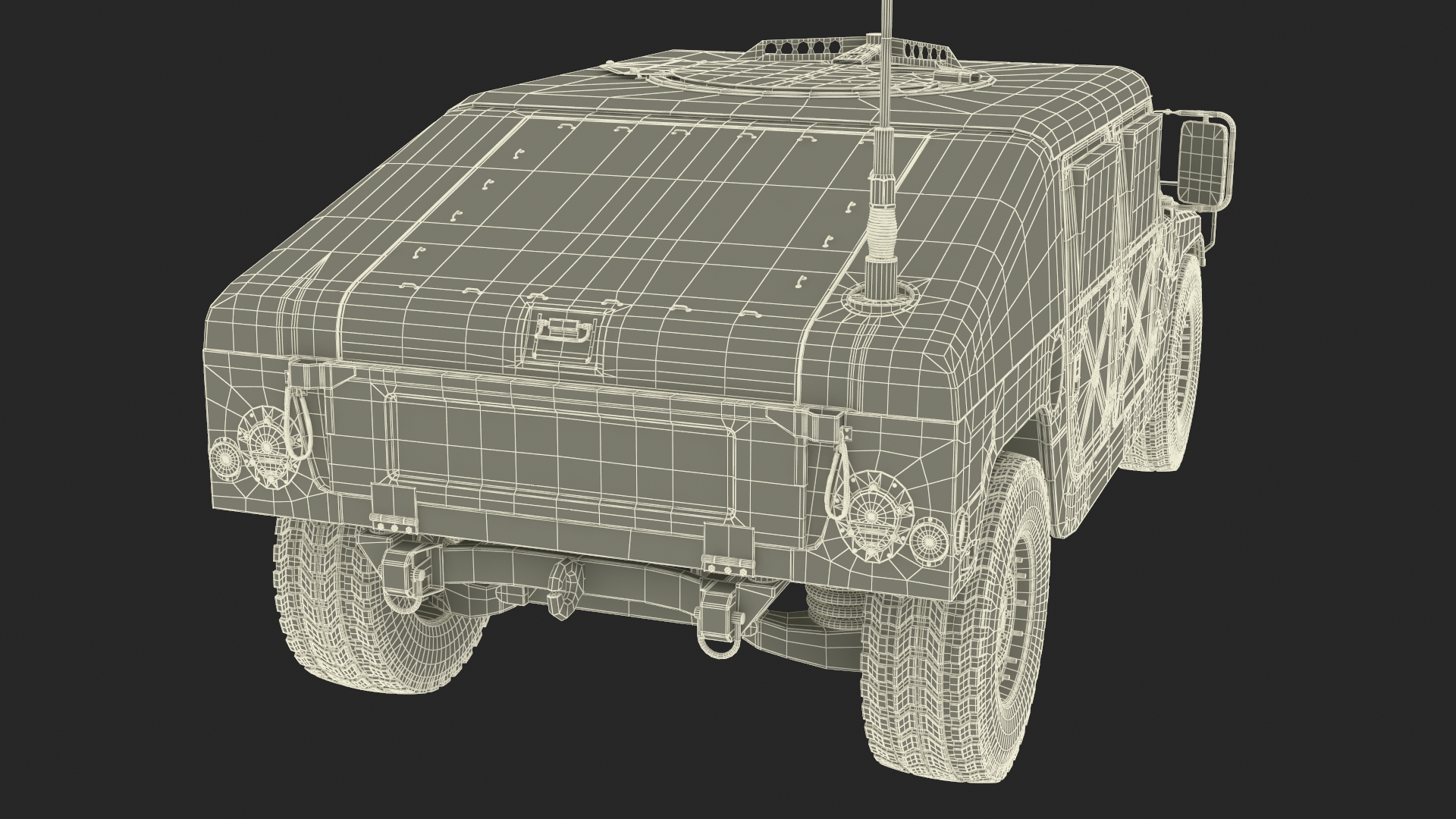 Military Armored Vehicle Humvee Simplified 3D