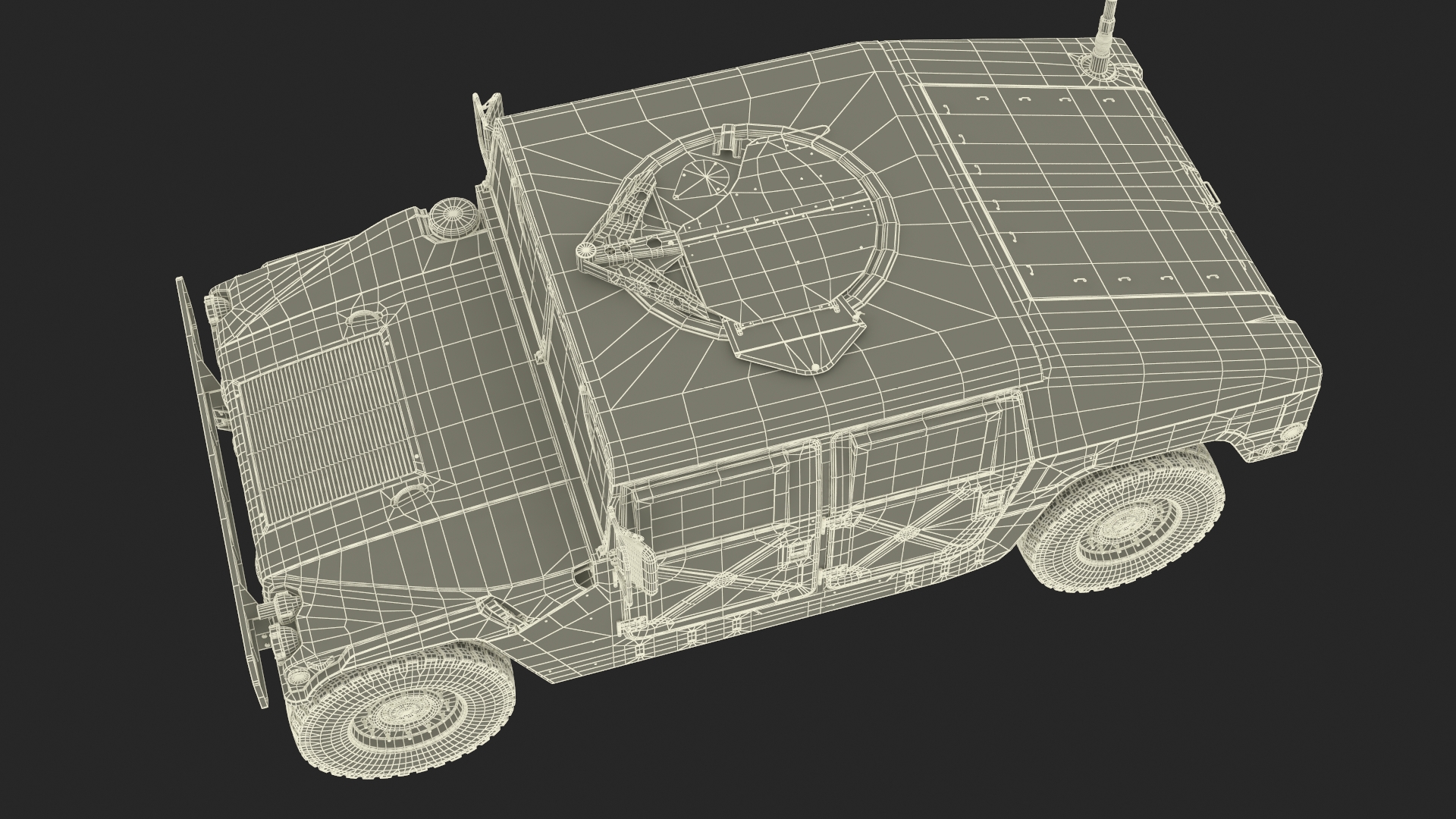 Military Armored Vehicle Humvee Simplified 3D