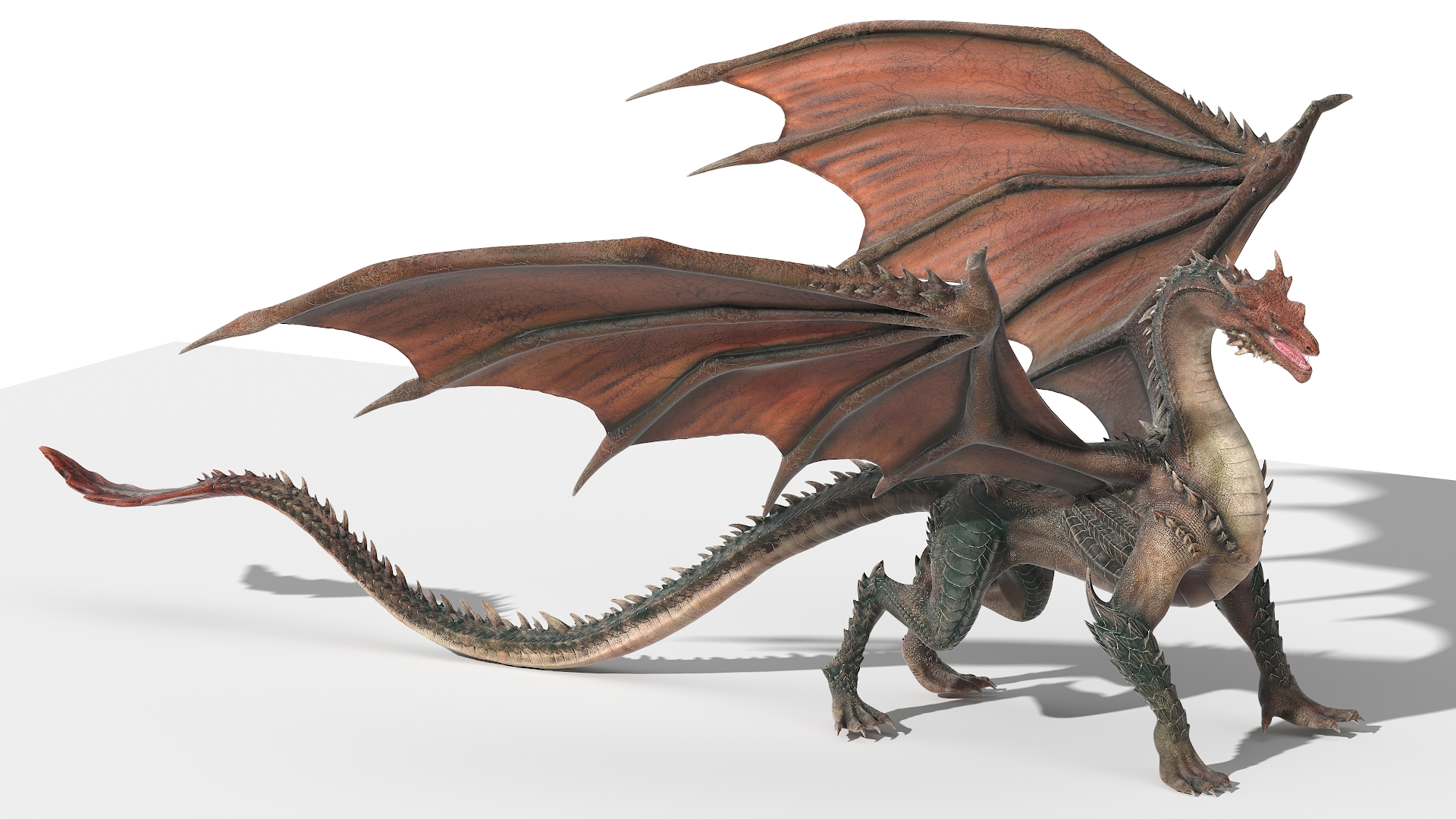 3D Dragon Guarding Treasures in Cave model