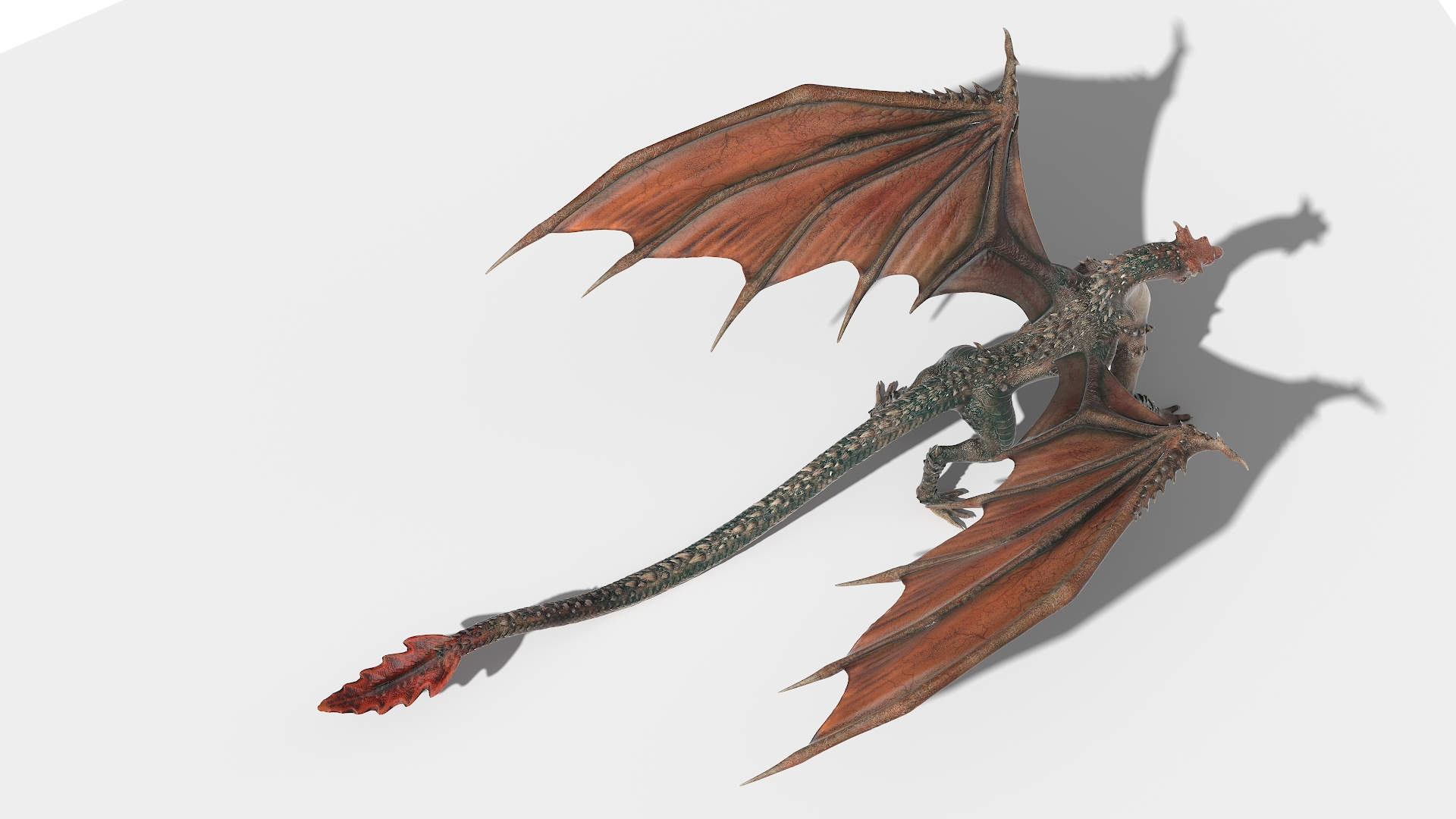 3D Dragon Guarding Treasures in Cave model