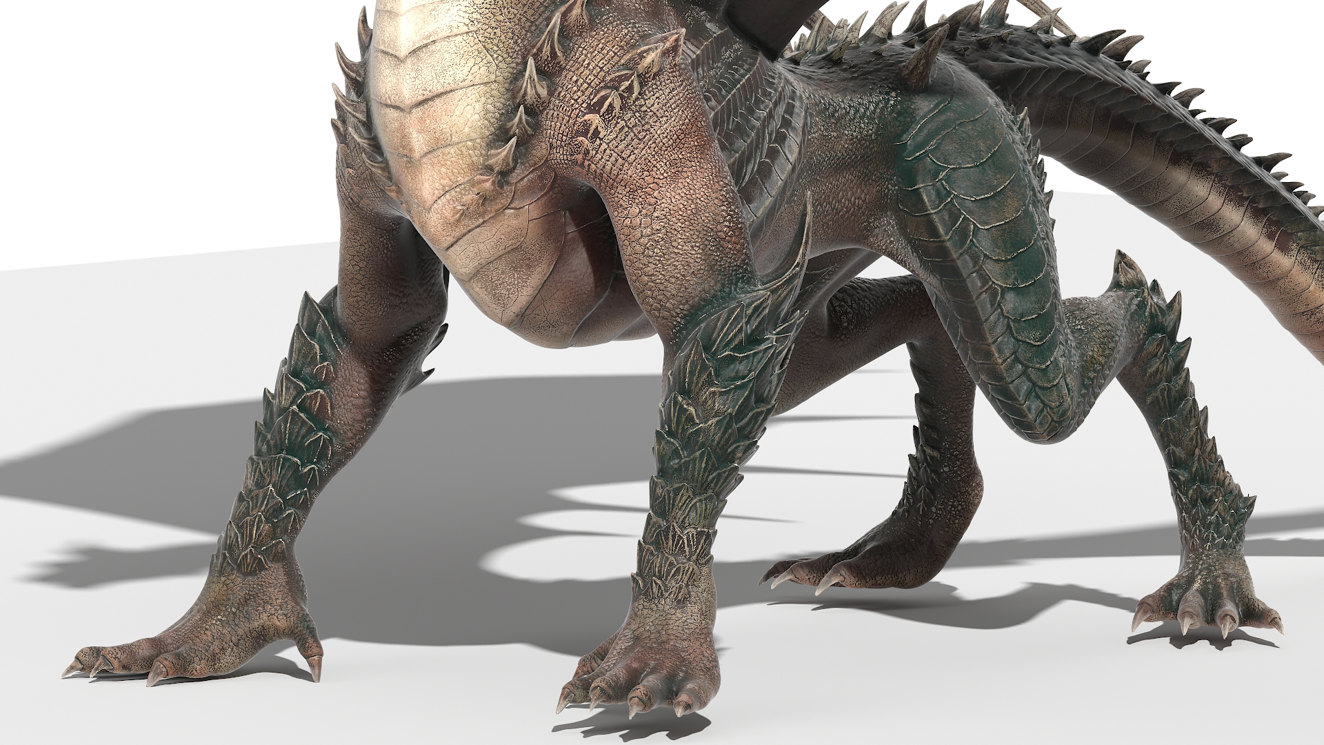3D Dragon Guarding Treasures in Cave model