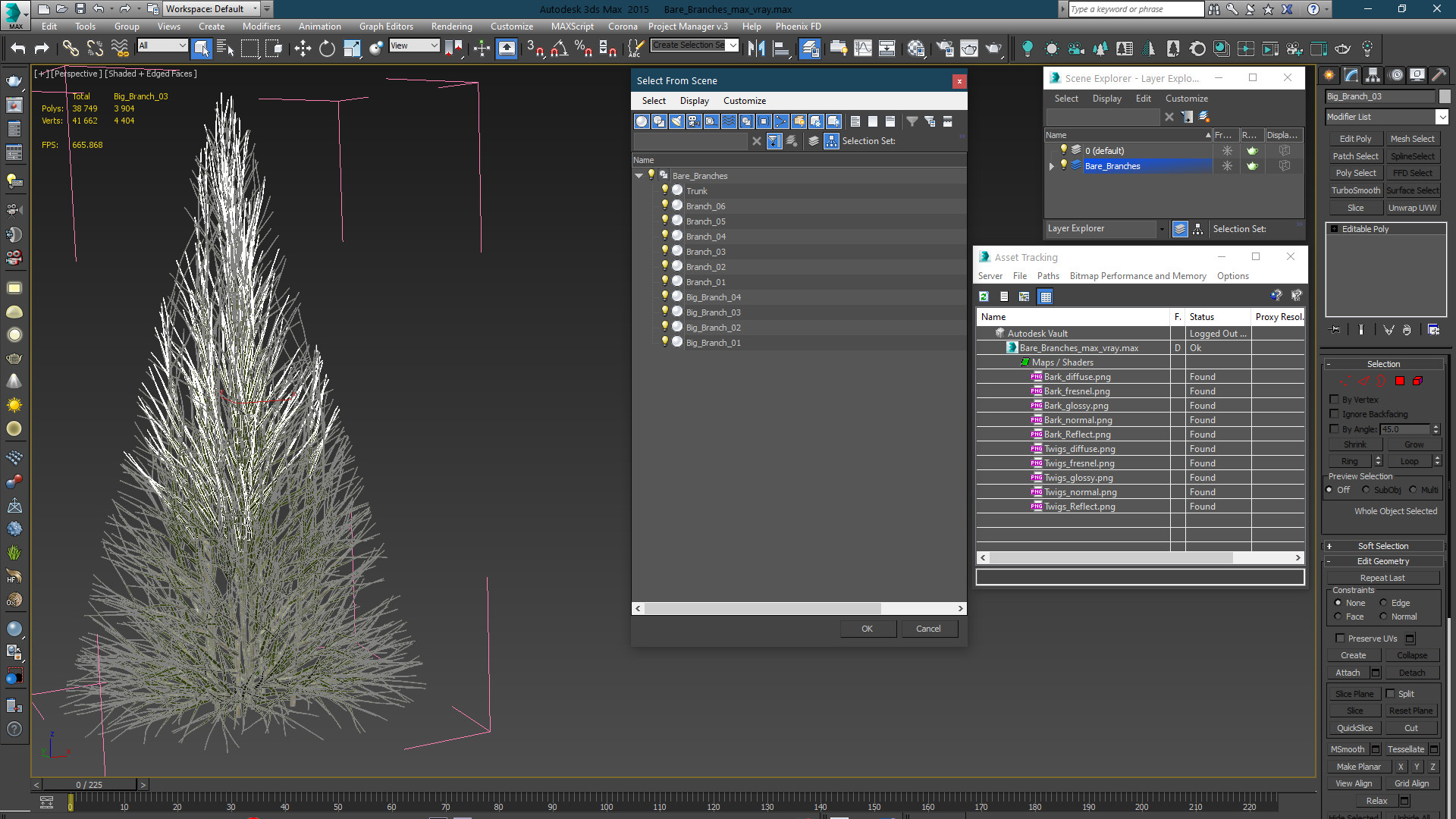 3D Bare Branches model