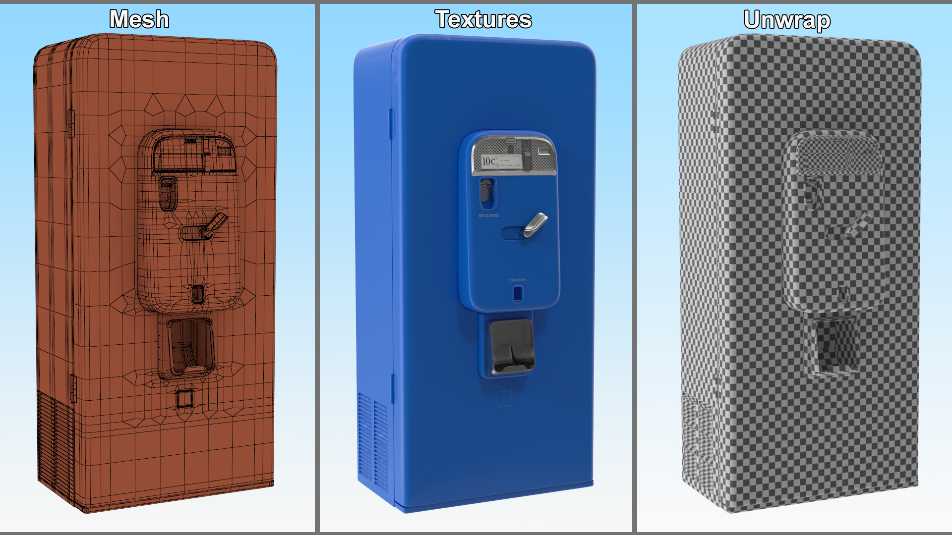 3D Vintage Soda Vending Machine model