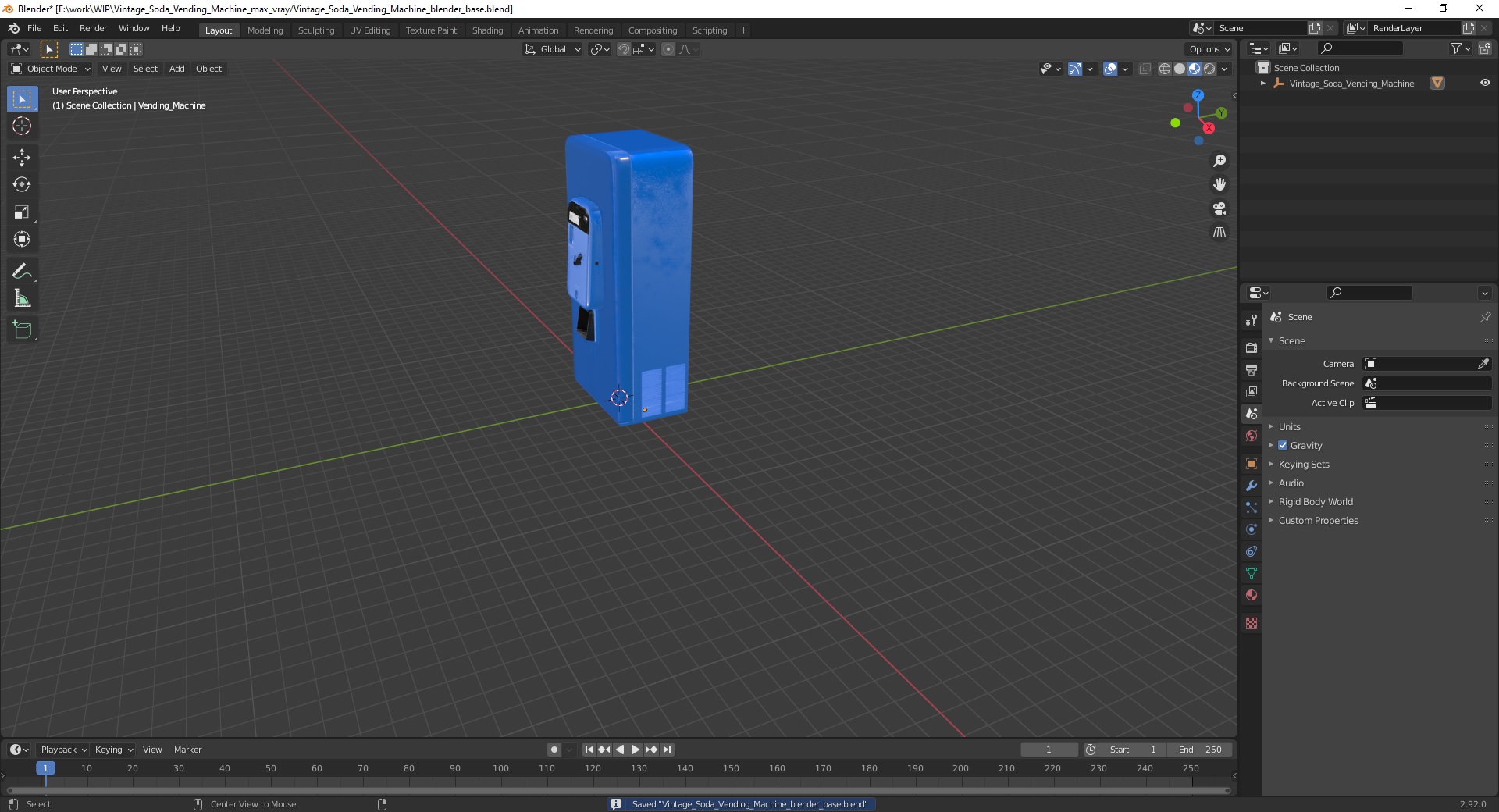 3D Vintage Soda Vending Machine model