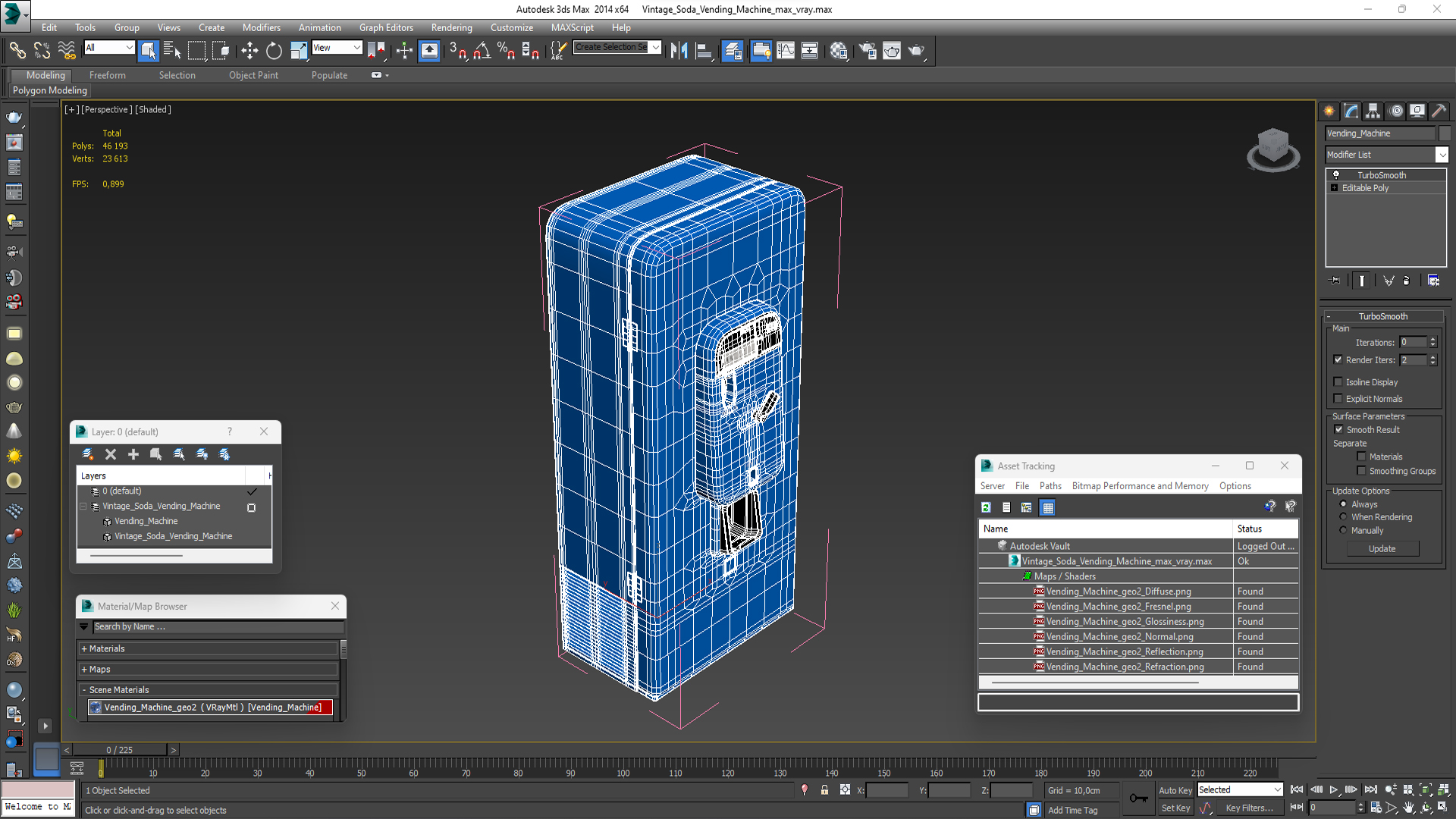 3D Vintage Soda Vending Machine model