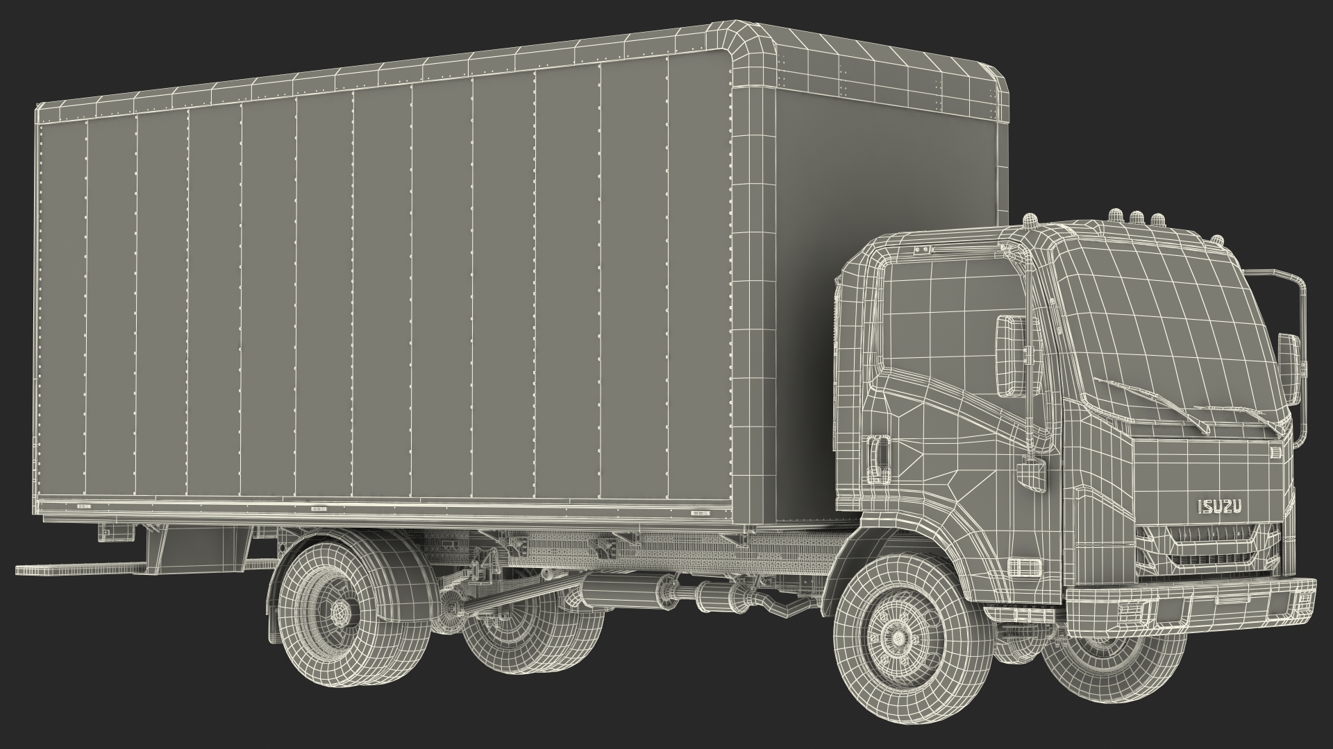 Box Truck Isuzu NPR 2018 Rigged Your Brand 3D
