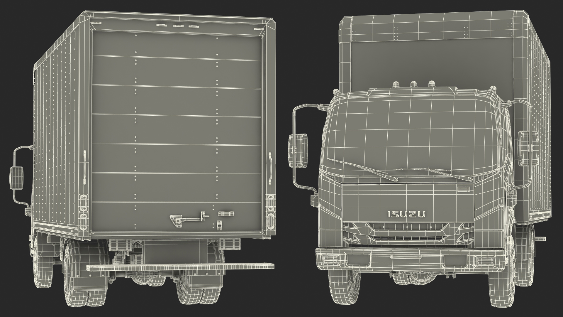 Box Truck Isuzu NPR 2018 Rigged Your Brand 3D