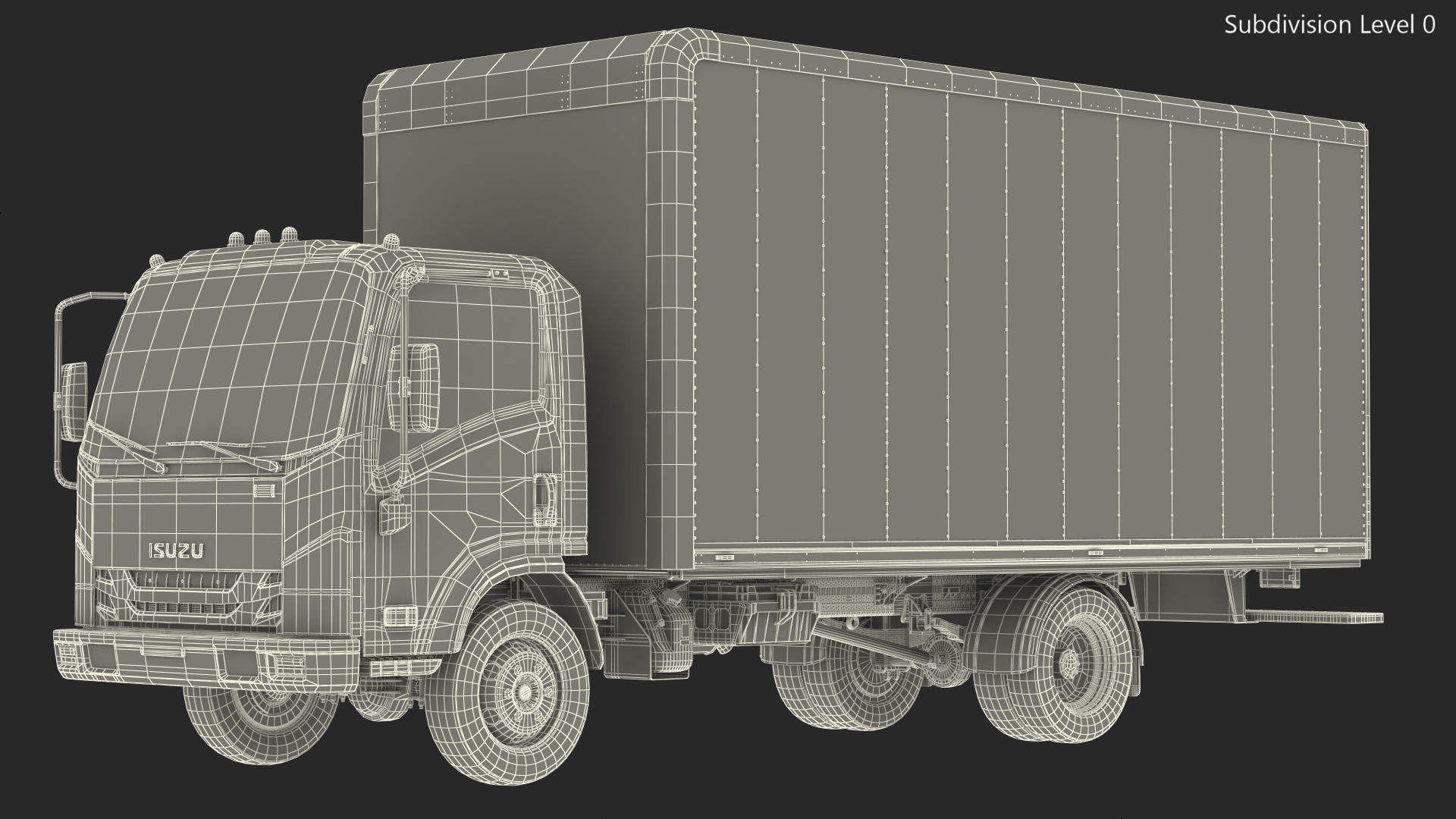 Box Truck Isuzu NPR 2018 Rigged Your Brand 3D