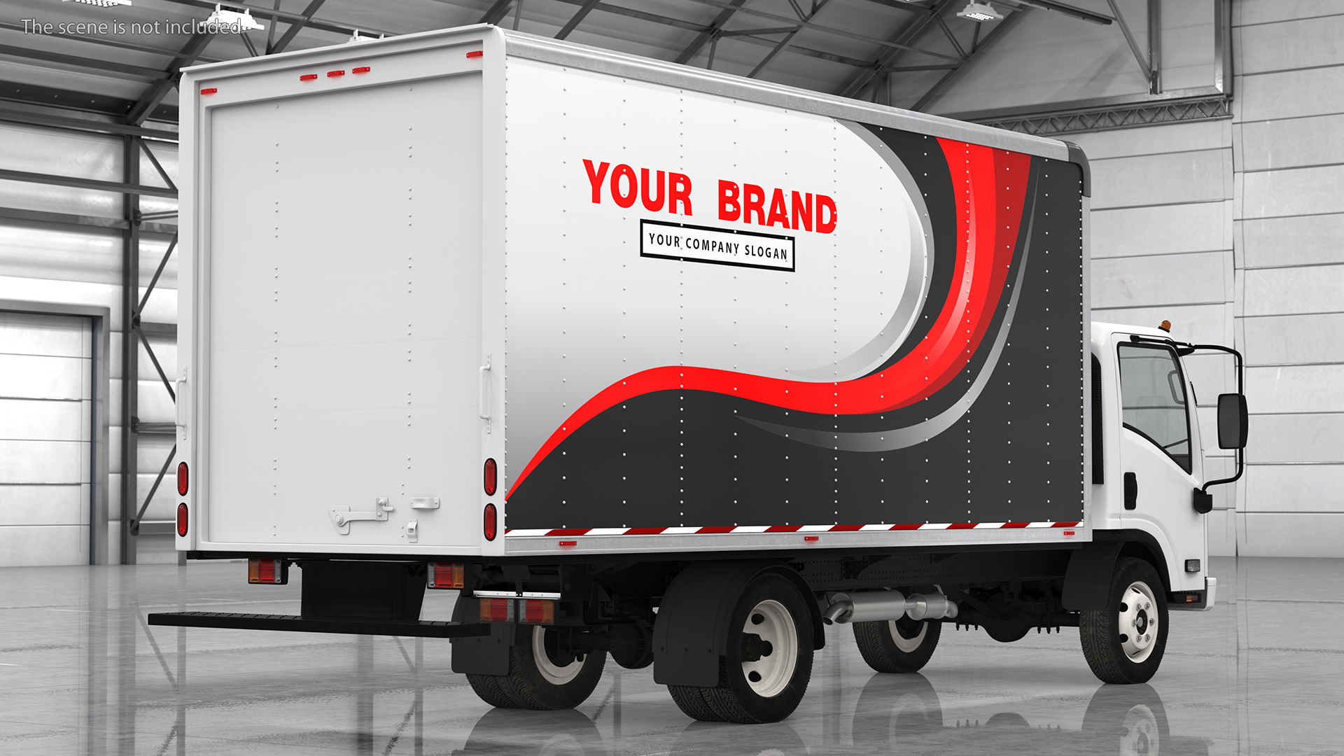 Box Truck Isuzu NPR 2018 Rigged Your Brand 3D