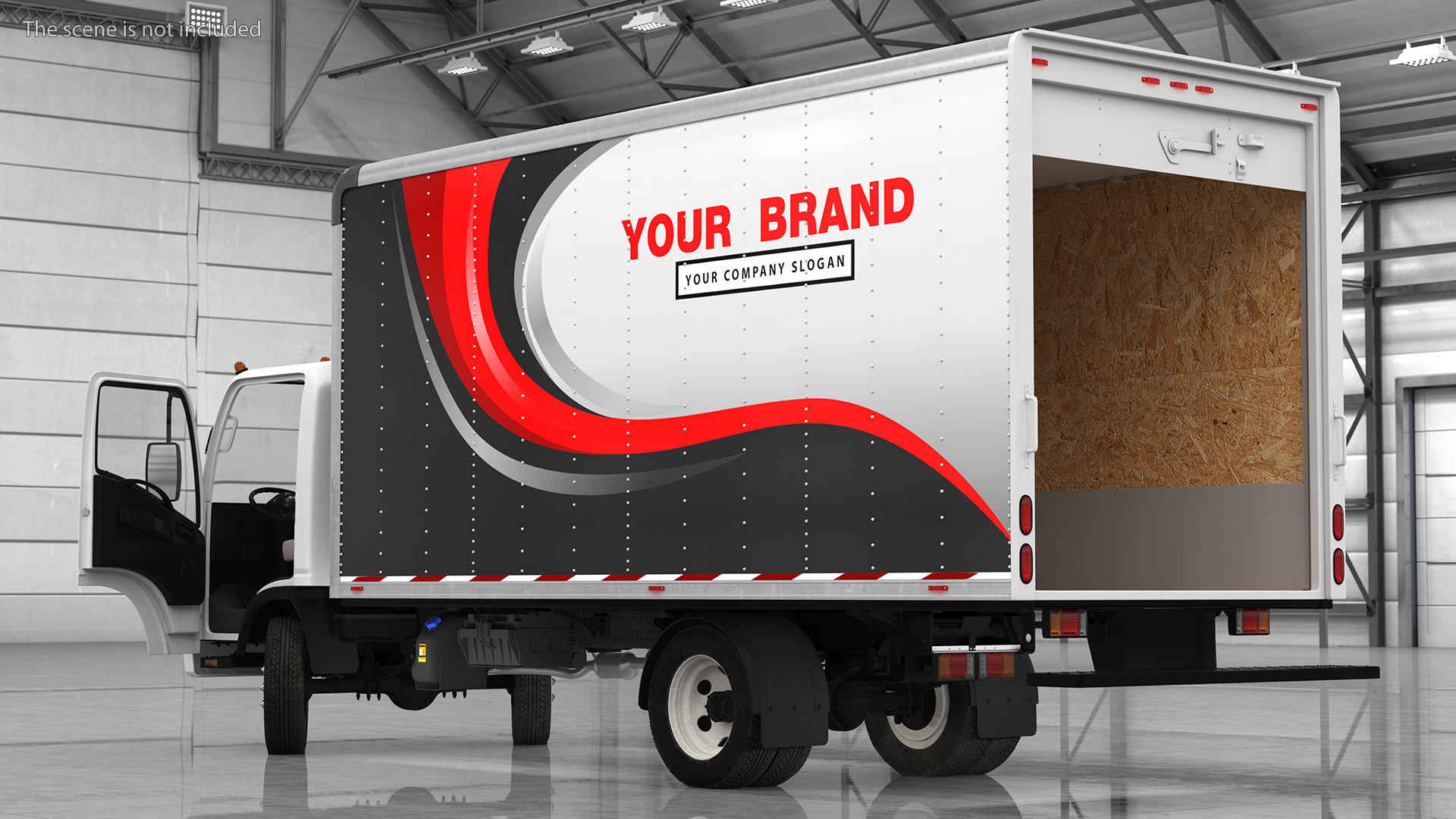 Box Truck Isuzu NPR 2018 Rigged Your Brand 3D