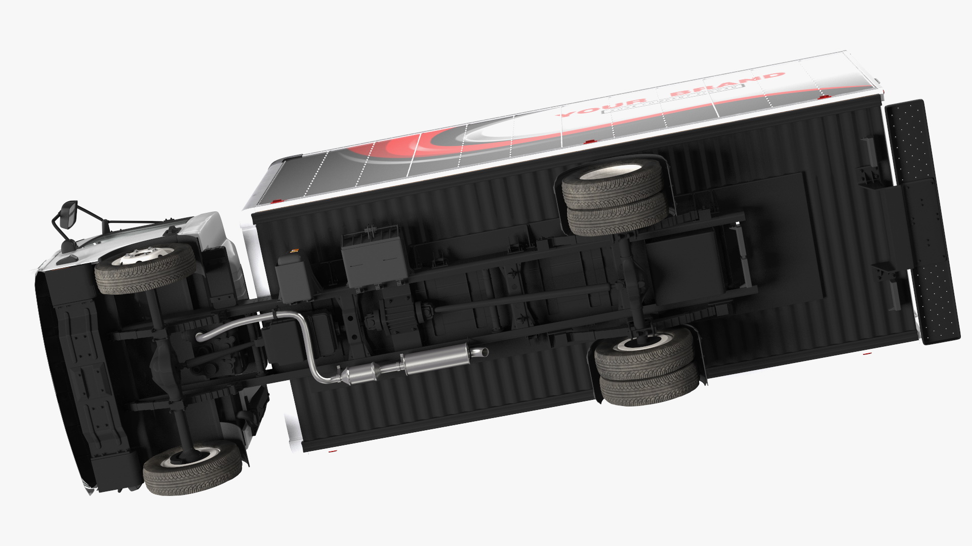 Box Truck Isuzu NPR 2018 Rigged Your Brand 3D