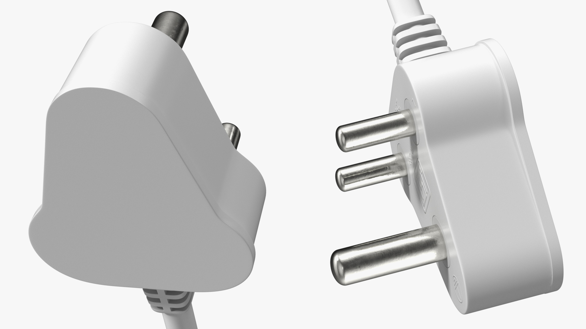 3D Type D Electric Plug White Rigged model