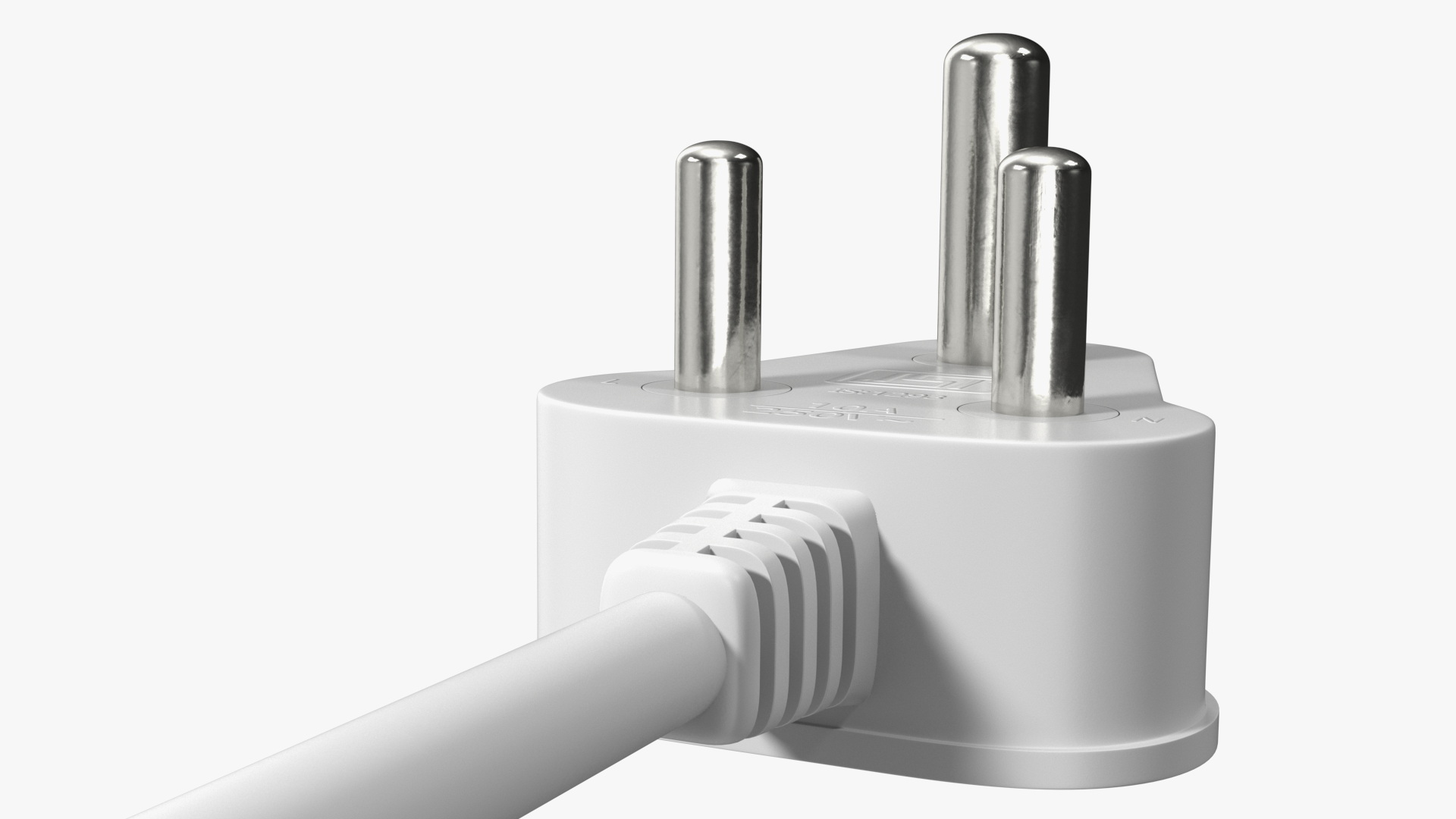 3D Type D Electric Plug White Rigged model