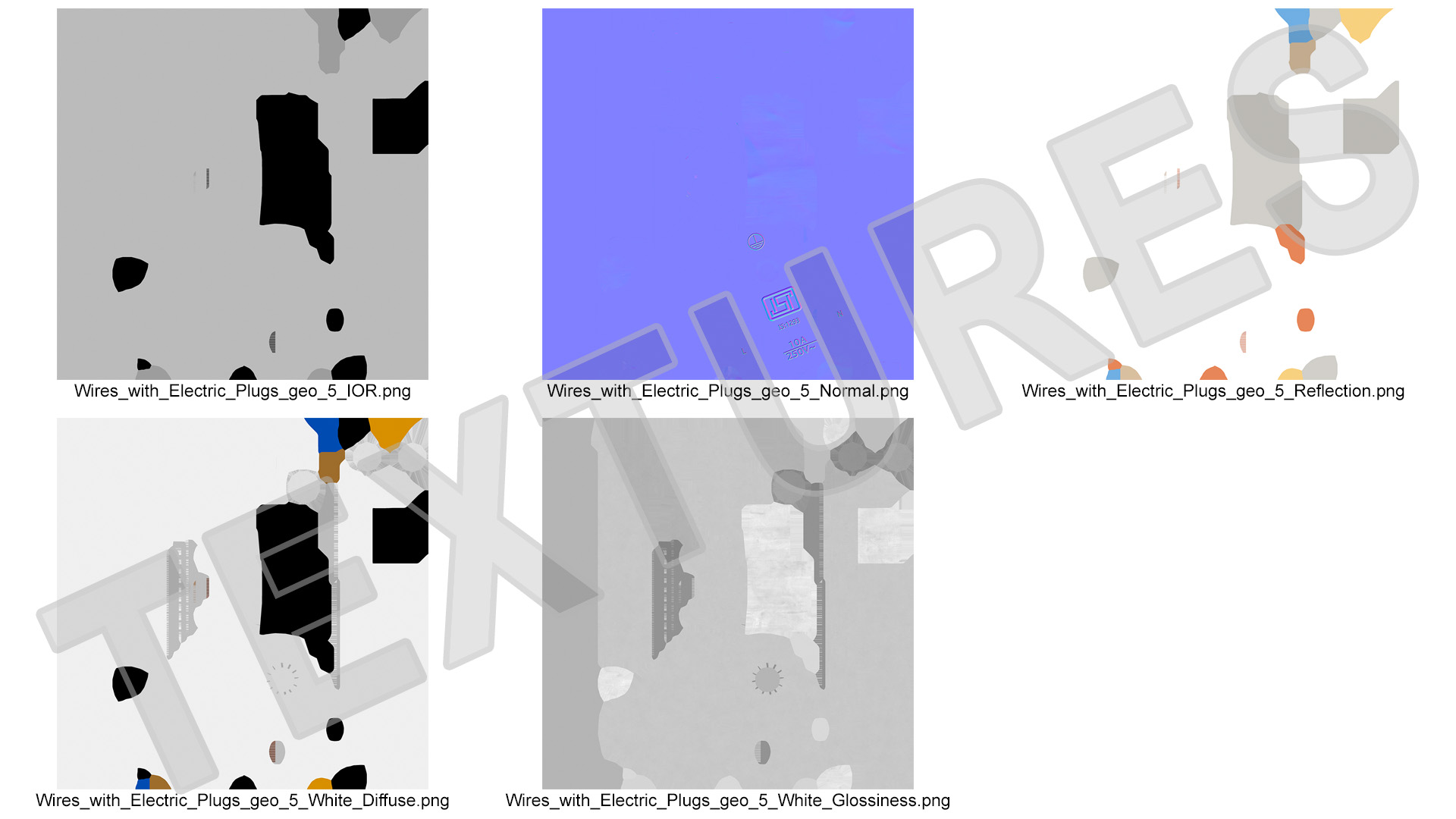 3D Type D Electric Plug White Rigged model