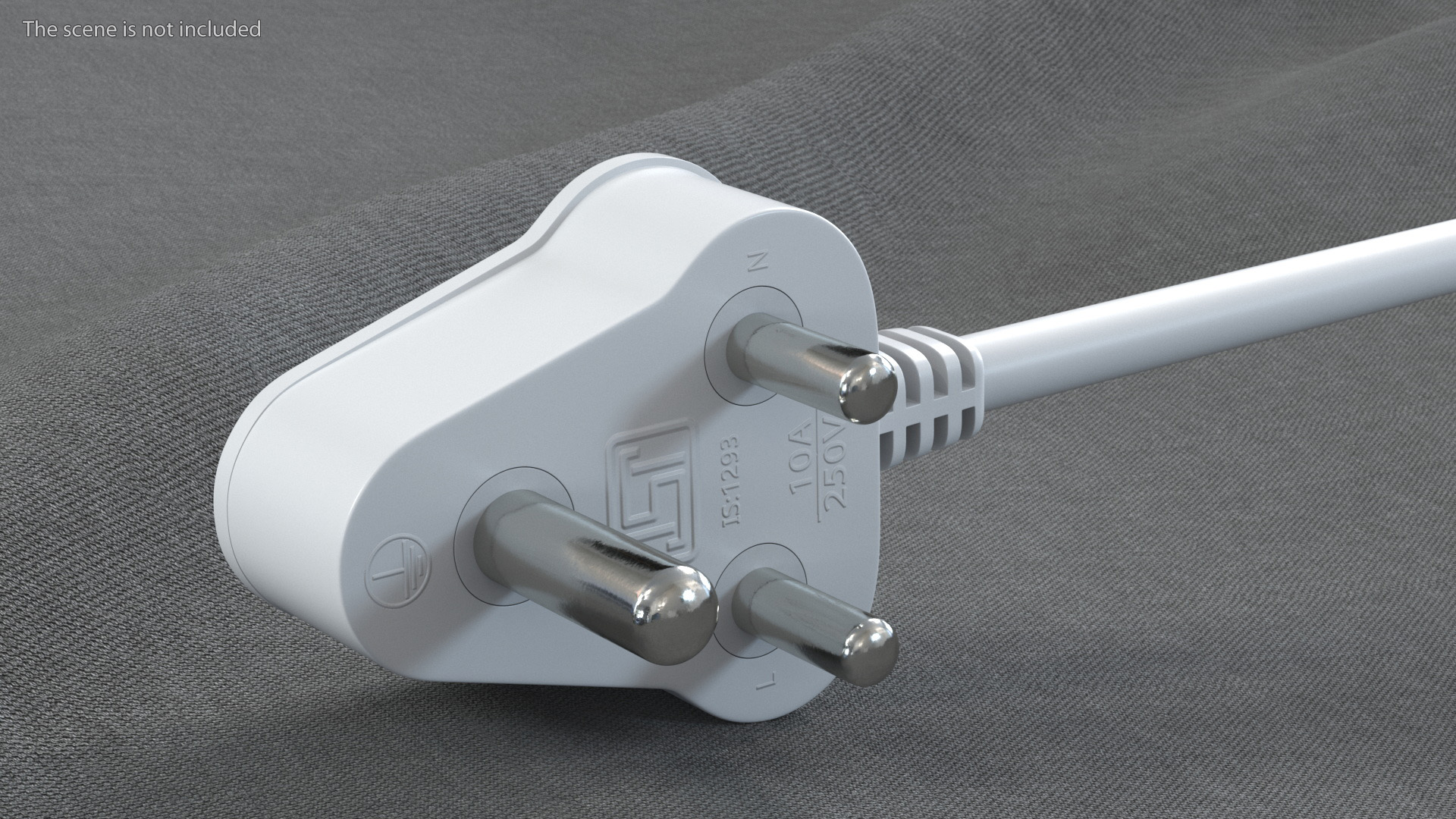 3D Type D Electric Plug White Rigged model