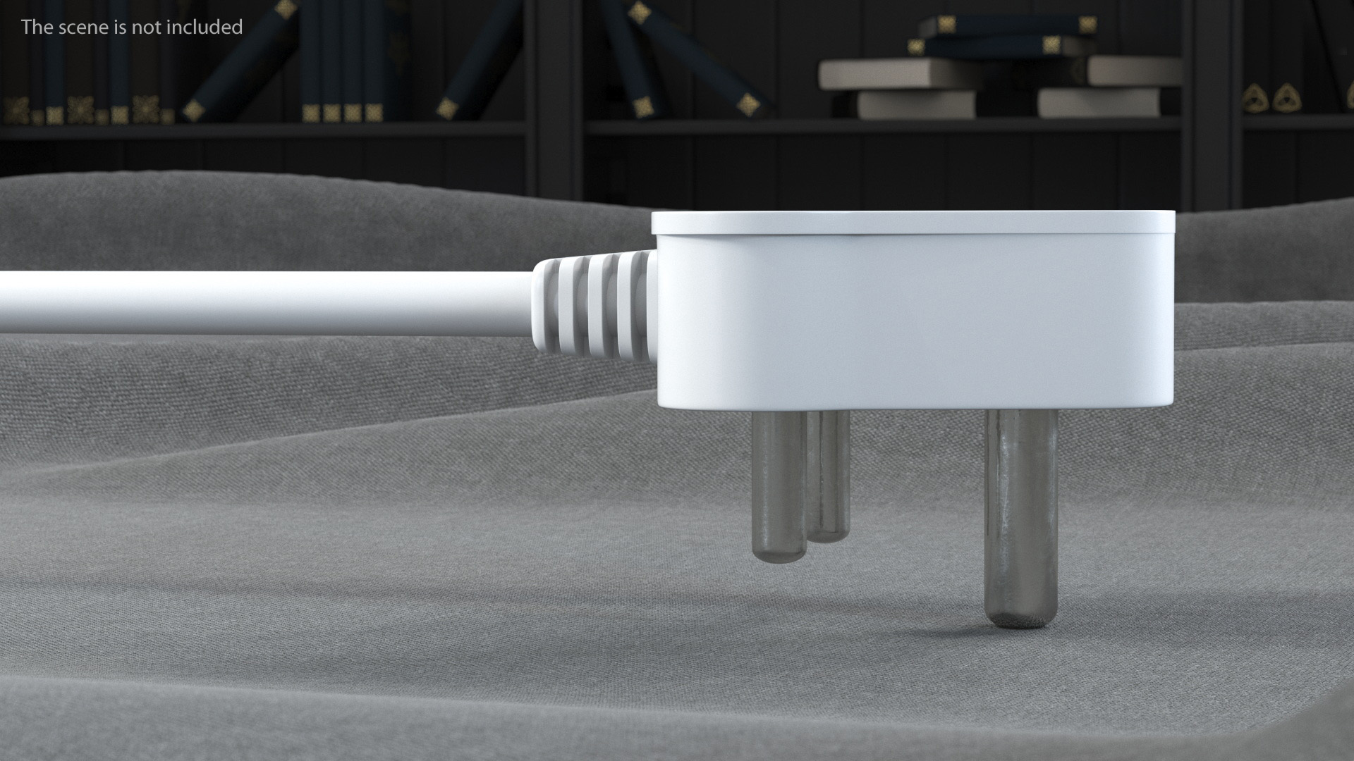 3D Type D Electric Plug White Rigged model
