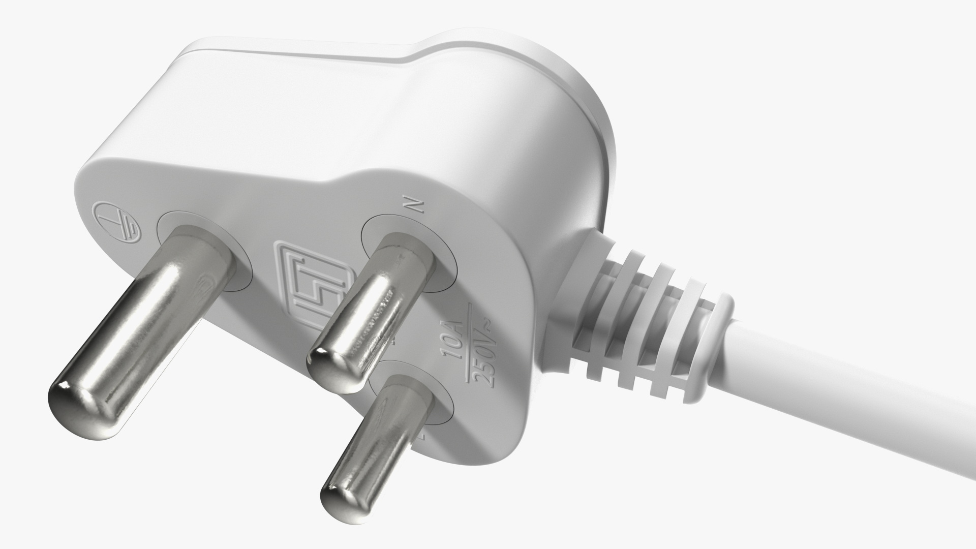 3D Type D Electric Plug White Rigged model