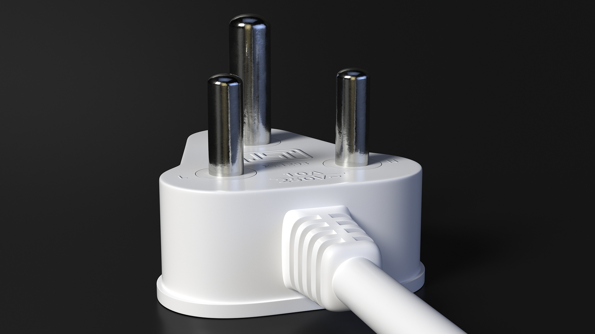 3D Type D Electric Plug White Rigged model