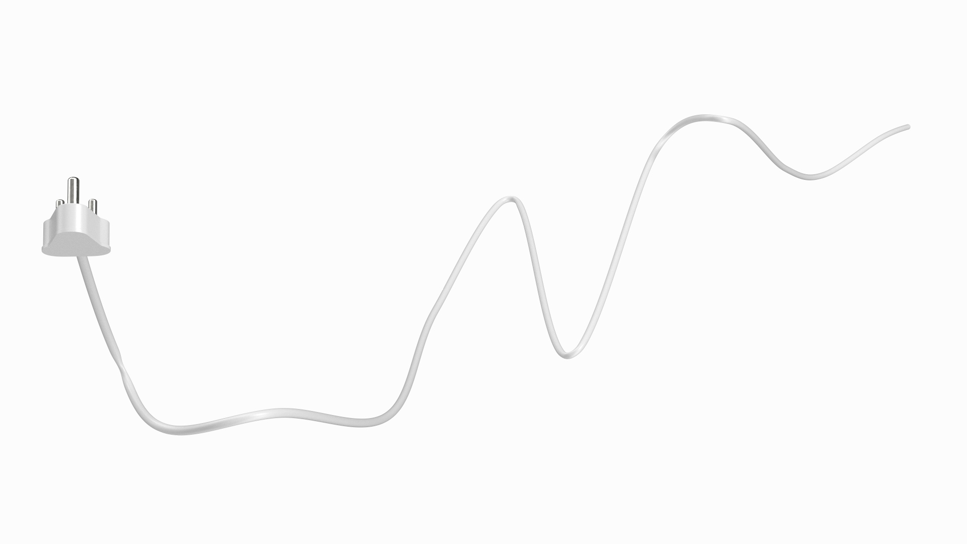 3D Type D Electric Plug White Rigged model