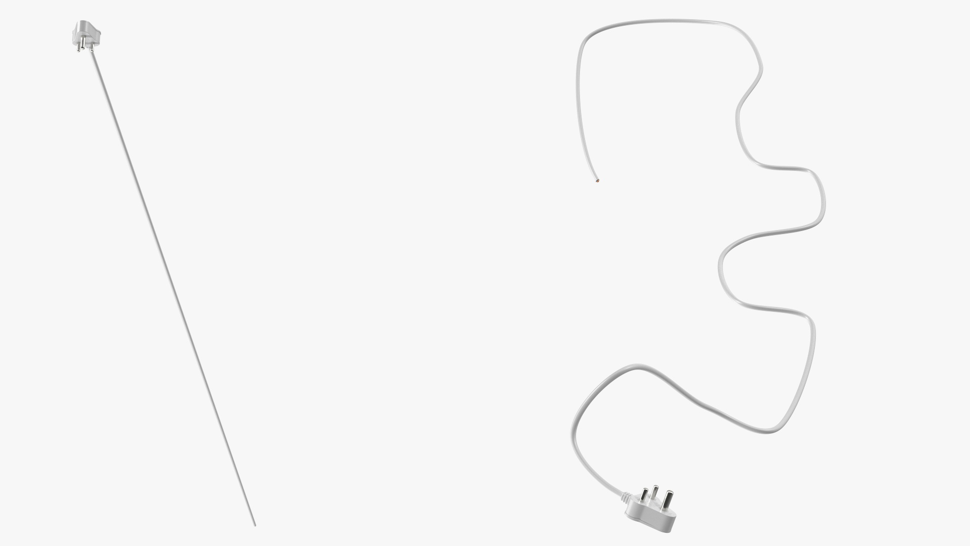 3D Type D Electric Plug White Rigged model