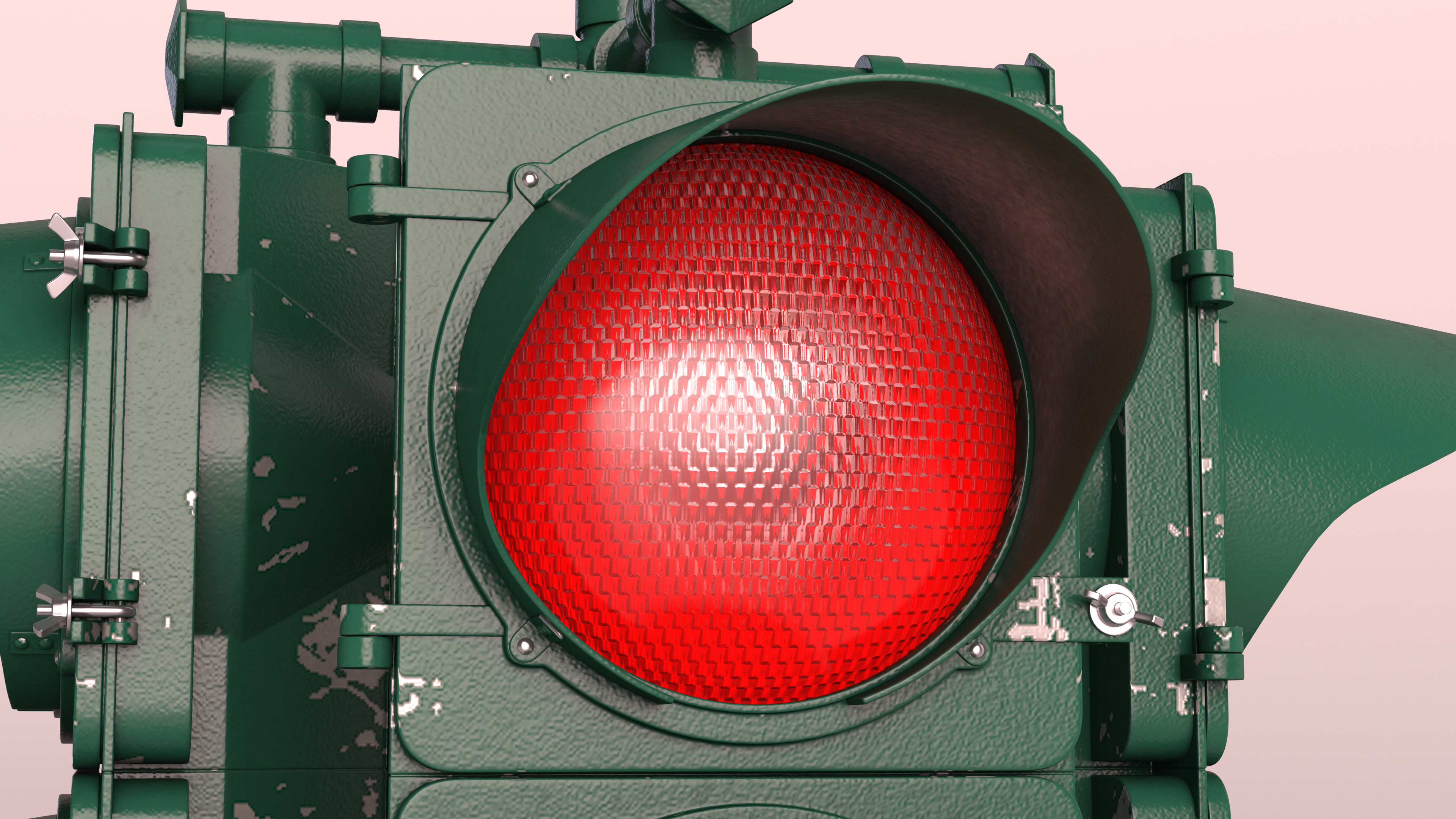 Vintage 4 Way Traffic Light 3D