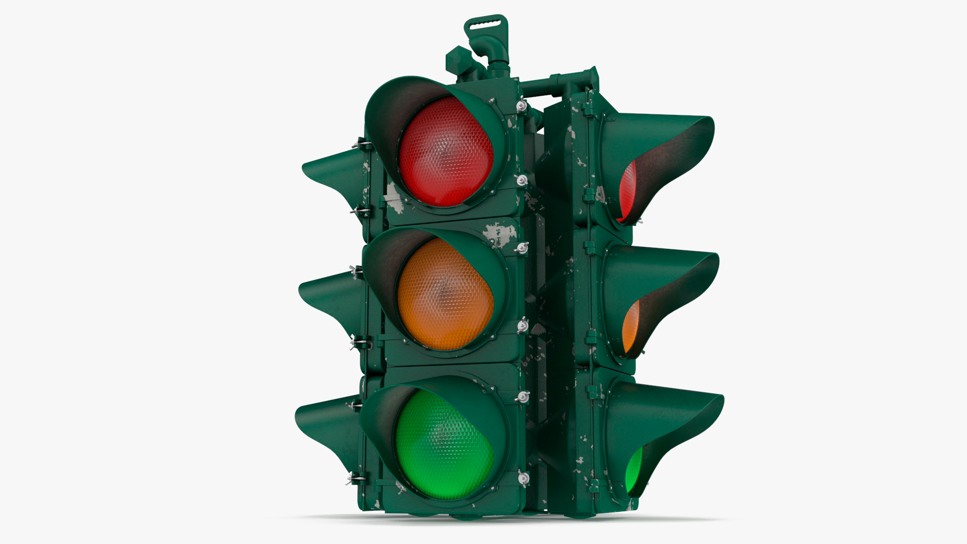 Vintage 4 Way Traffic Light 3D