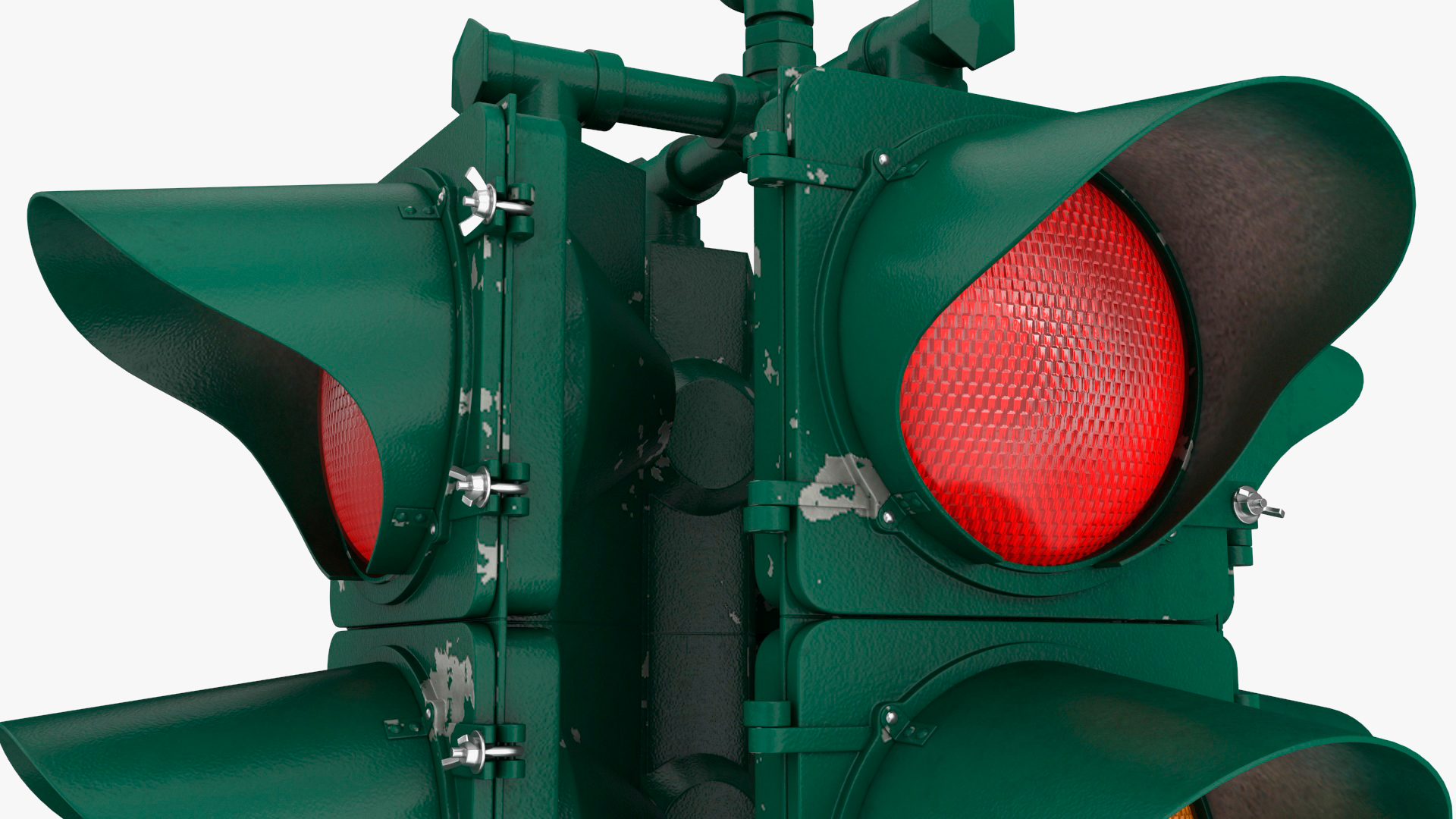 Vintage 4 Way Traffic Light 3D