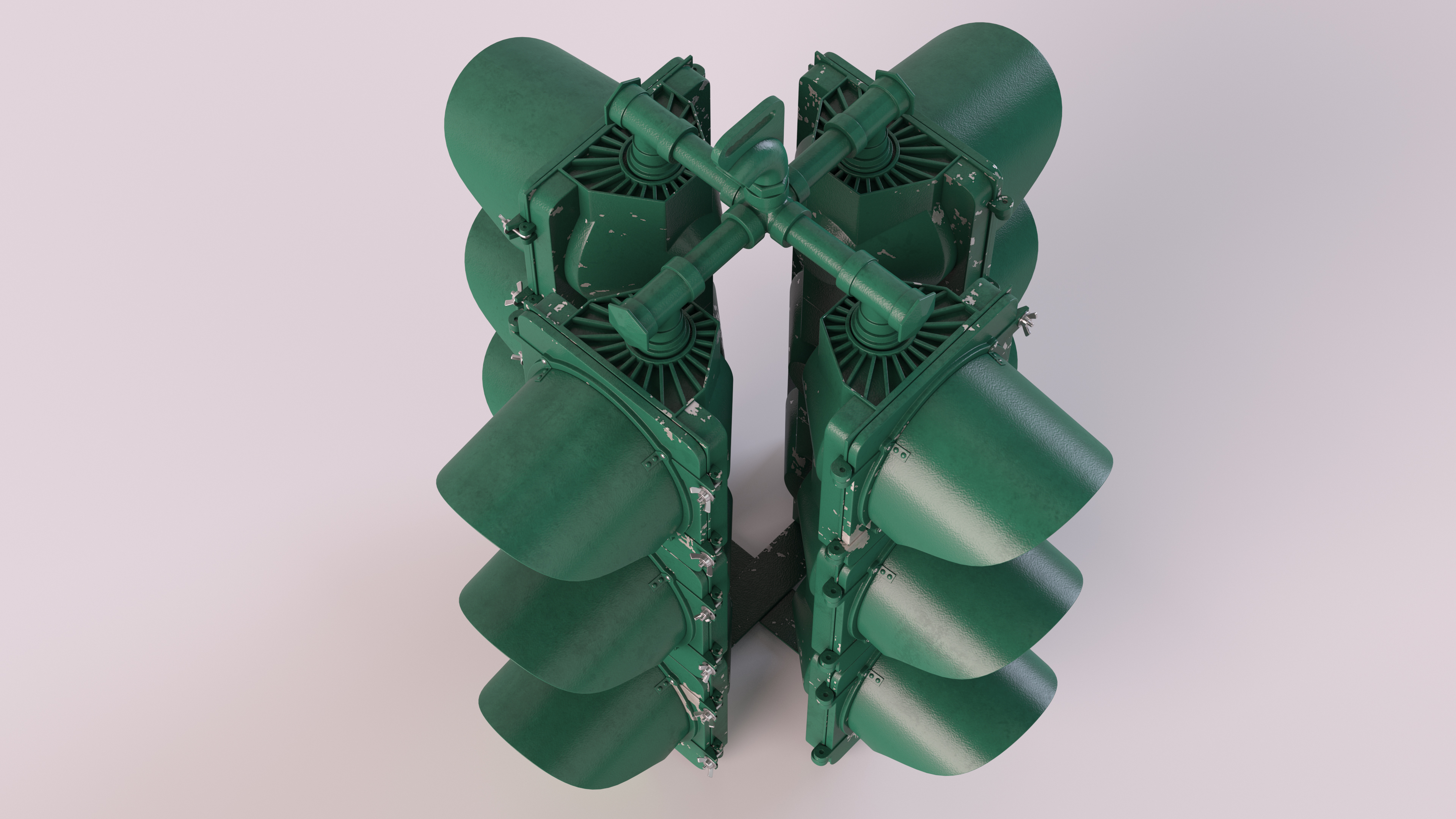 Vintage 4 Way Traffic Light 3D