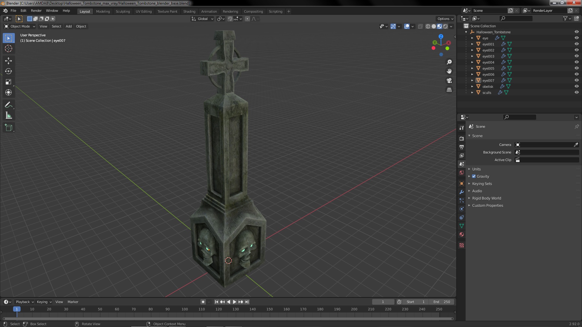 Halloween Tombstone 3D model