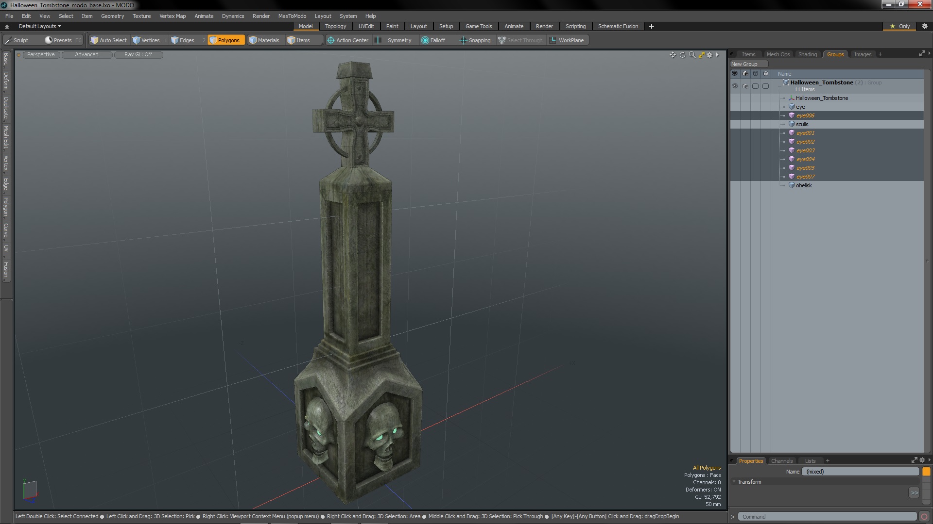 Halloween Tombstone 3D model