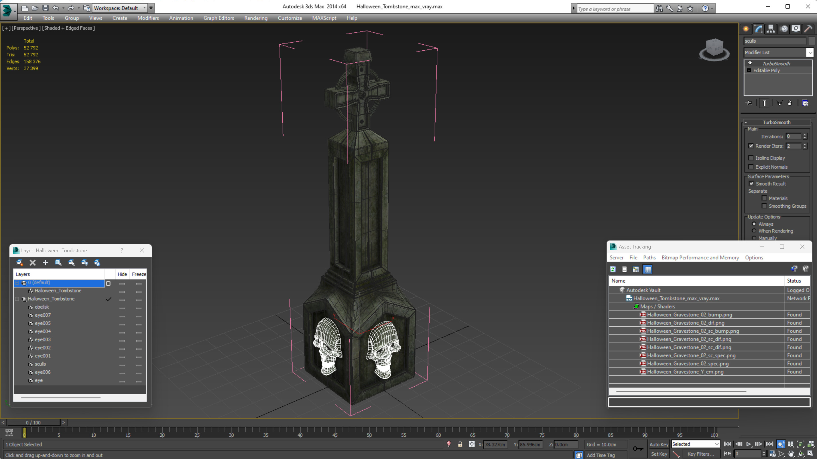 Halloween Tombstone 3D model