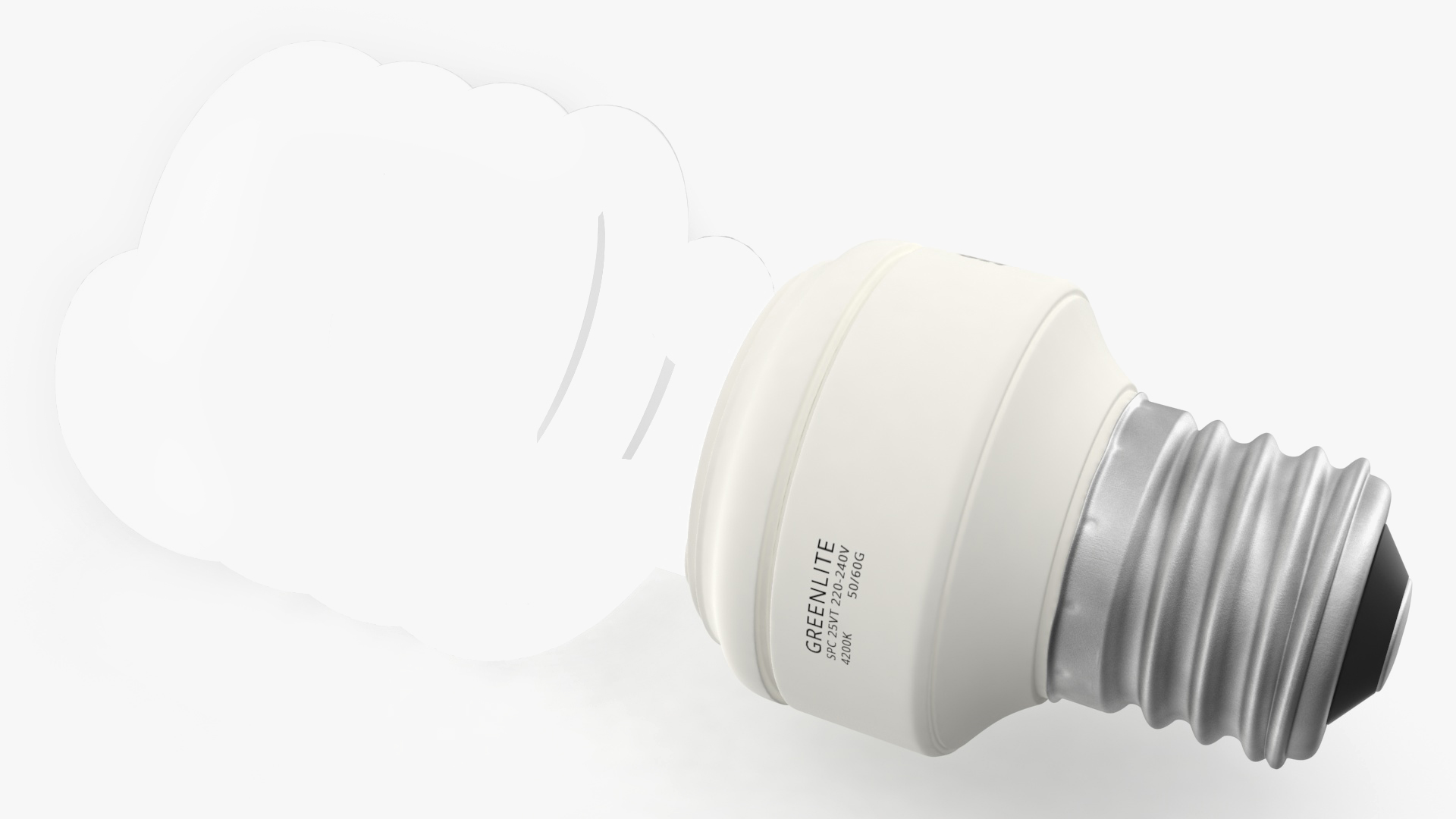 3D model Twist Fluorescent Light Bulb Illuminated