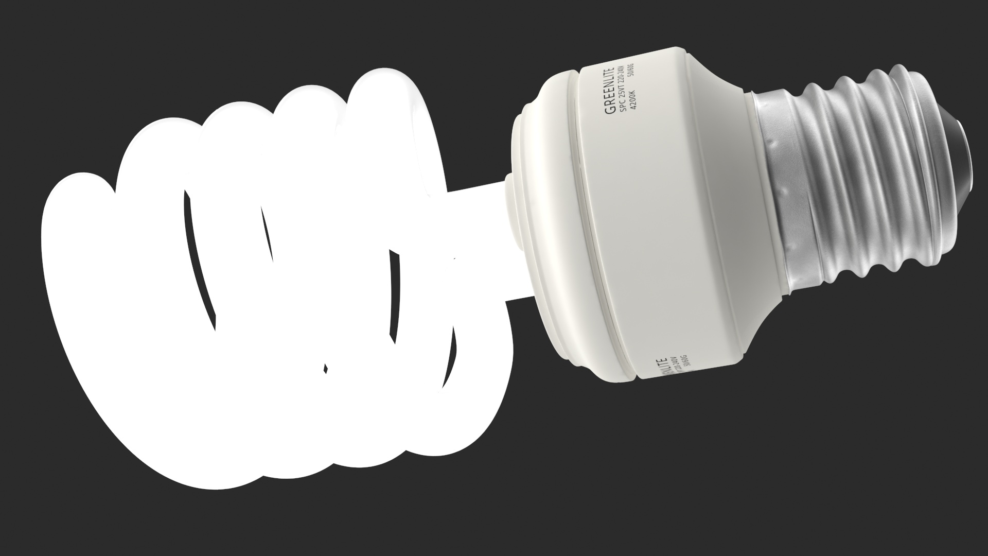 3D model Twist Fluorescent Light Bulb Illuminated