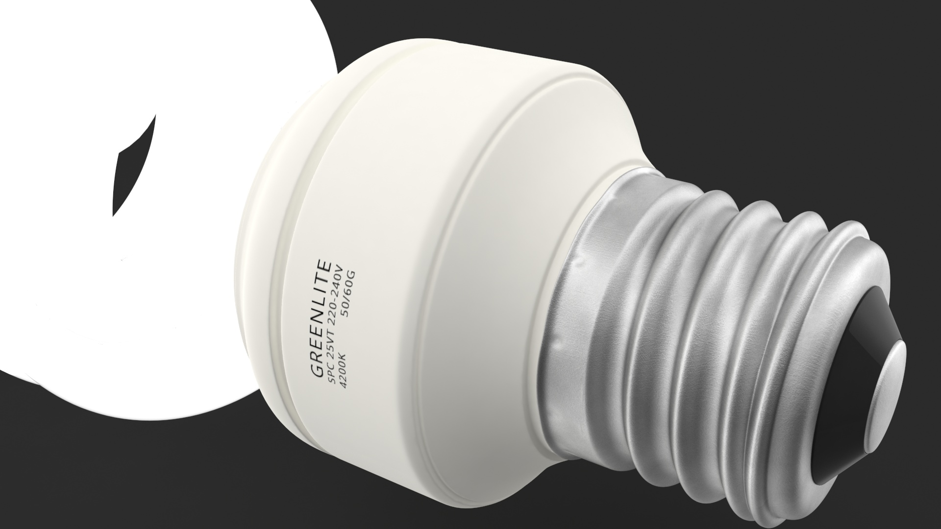 3D model Twist Fluorescent Light Bulb Illuminated