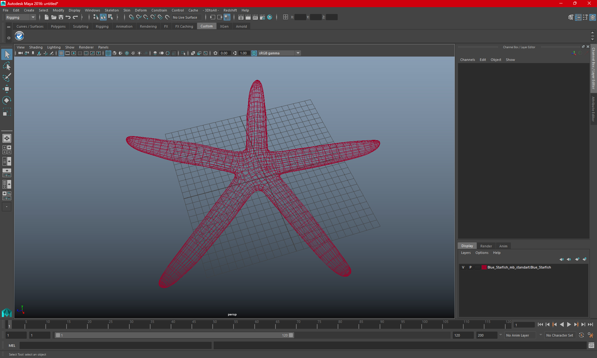 3D Blue Starfish model