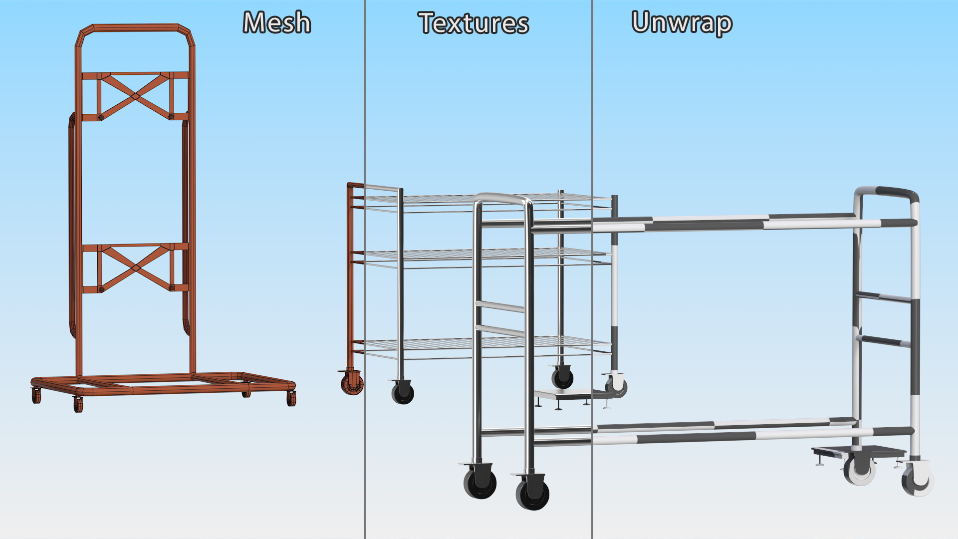 Pit Stop Wheel Cart 3D model