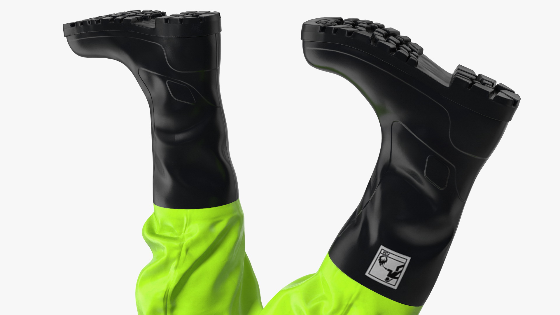 Heavy Duty Chemical Protective Suit Walking Pose Green 3D model