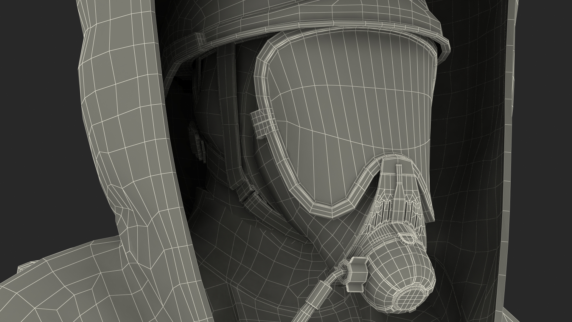 Heavy Duty Chemical Protective Suit Walking Pose Green 3D model