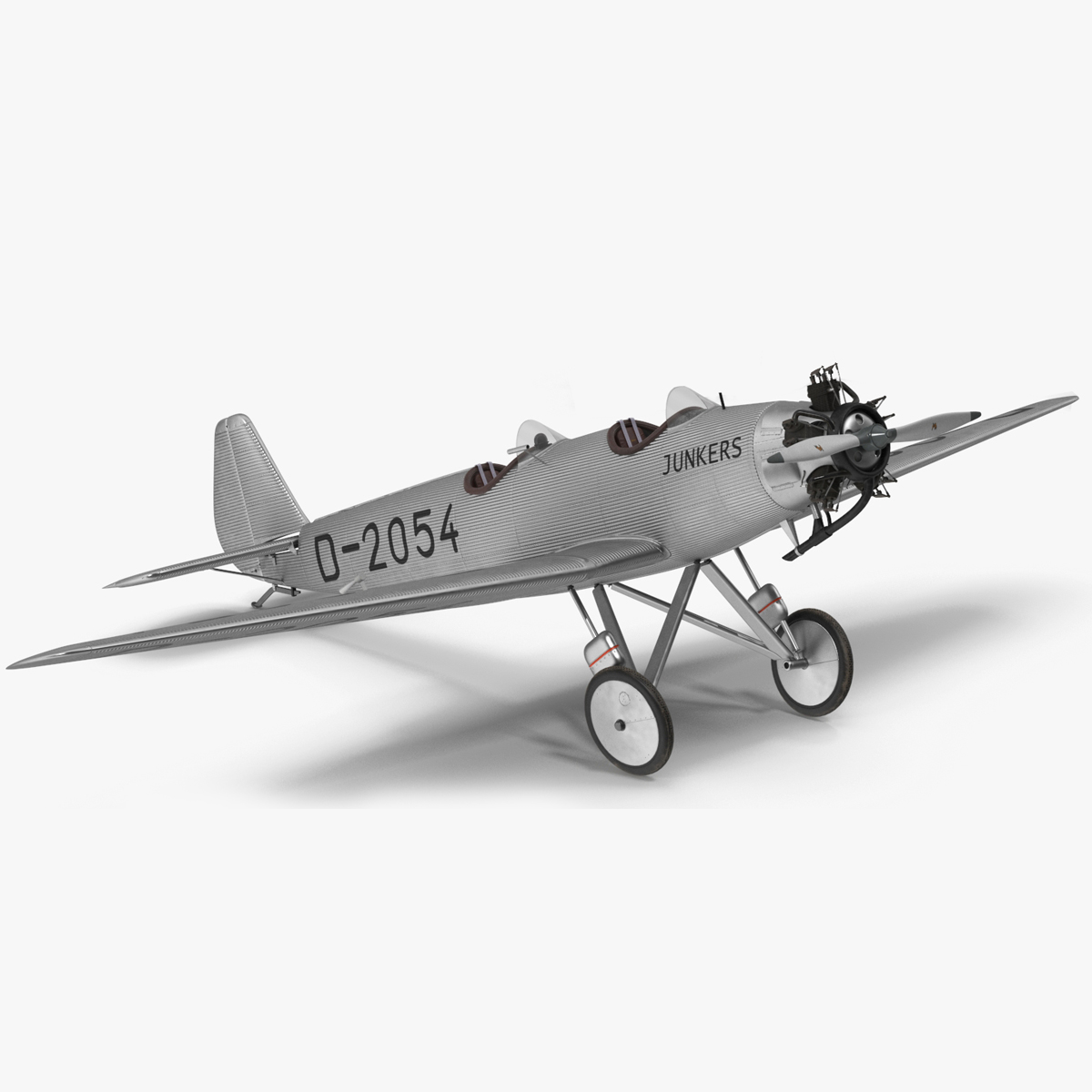 A-50 Junior Junkers Airplane Rigged for Cinema 4D 3D model