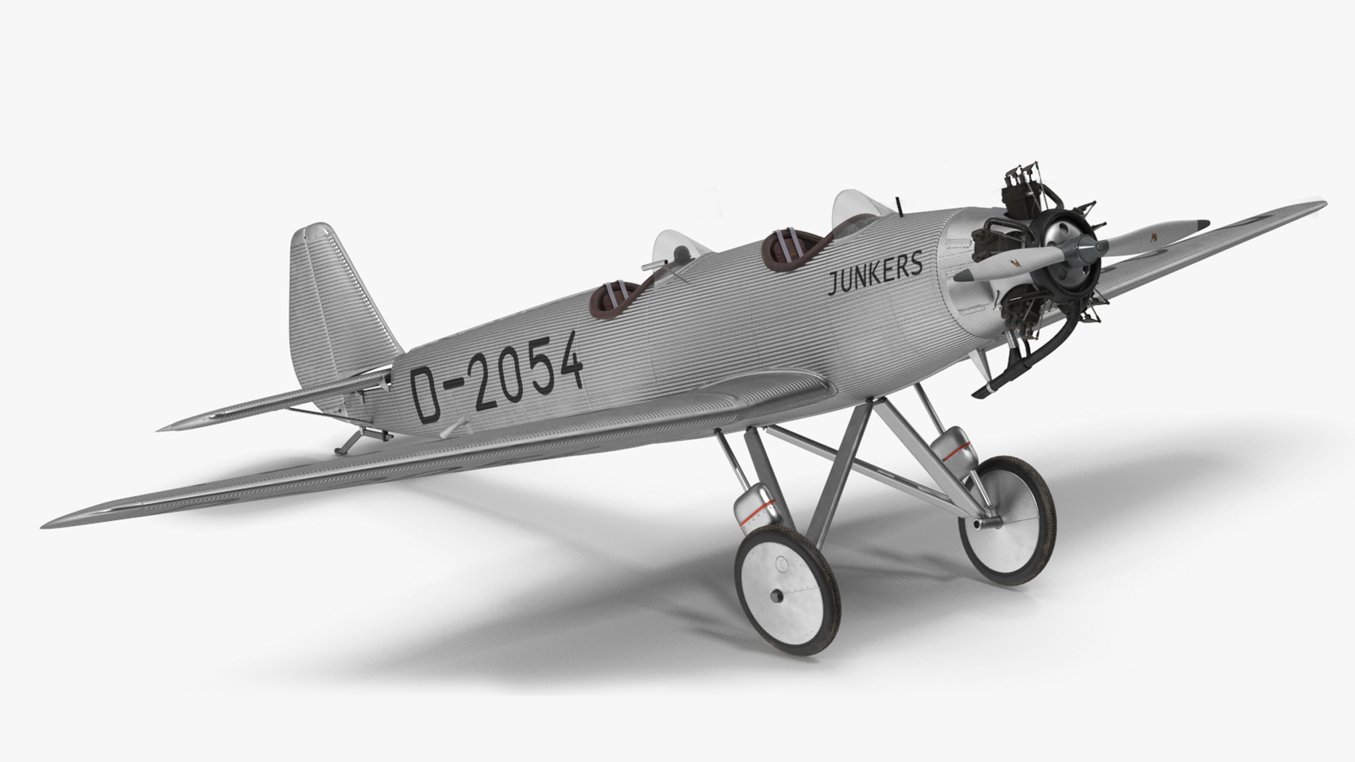 A-50 Junior Junkers Airplane Rigged for Cinema 4D 3D model