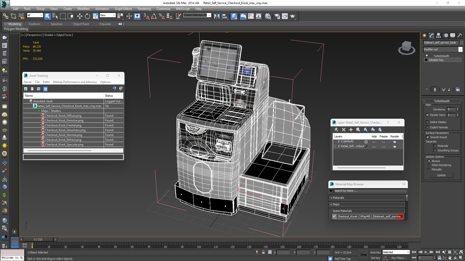 Retail Self Service Checkout Kiosk 3D model