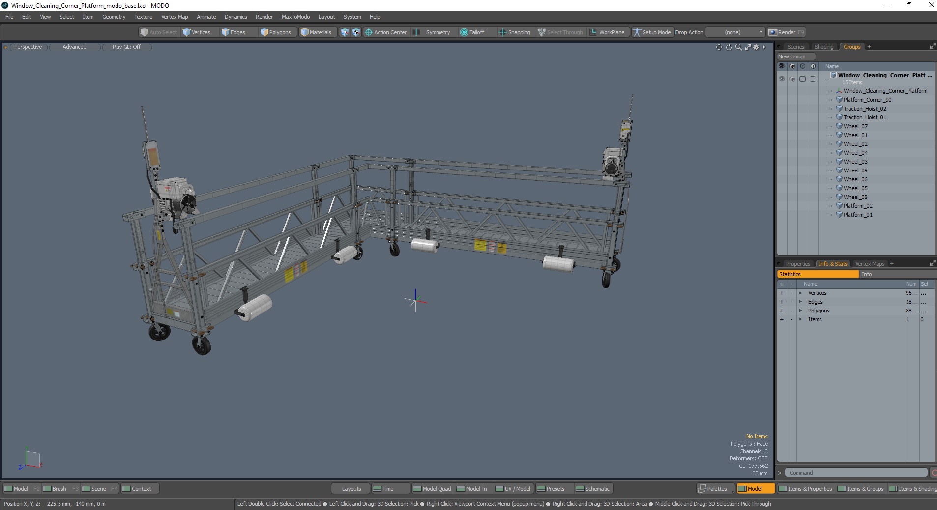 3D Window Cleaning Corner Platform