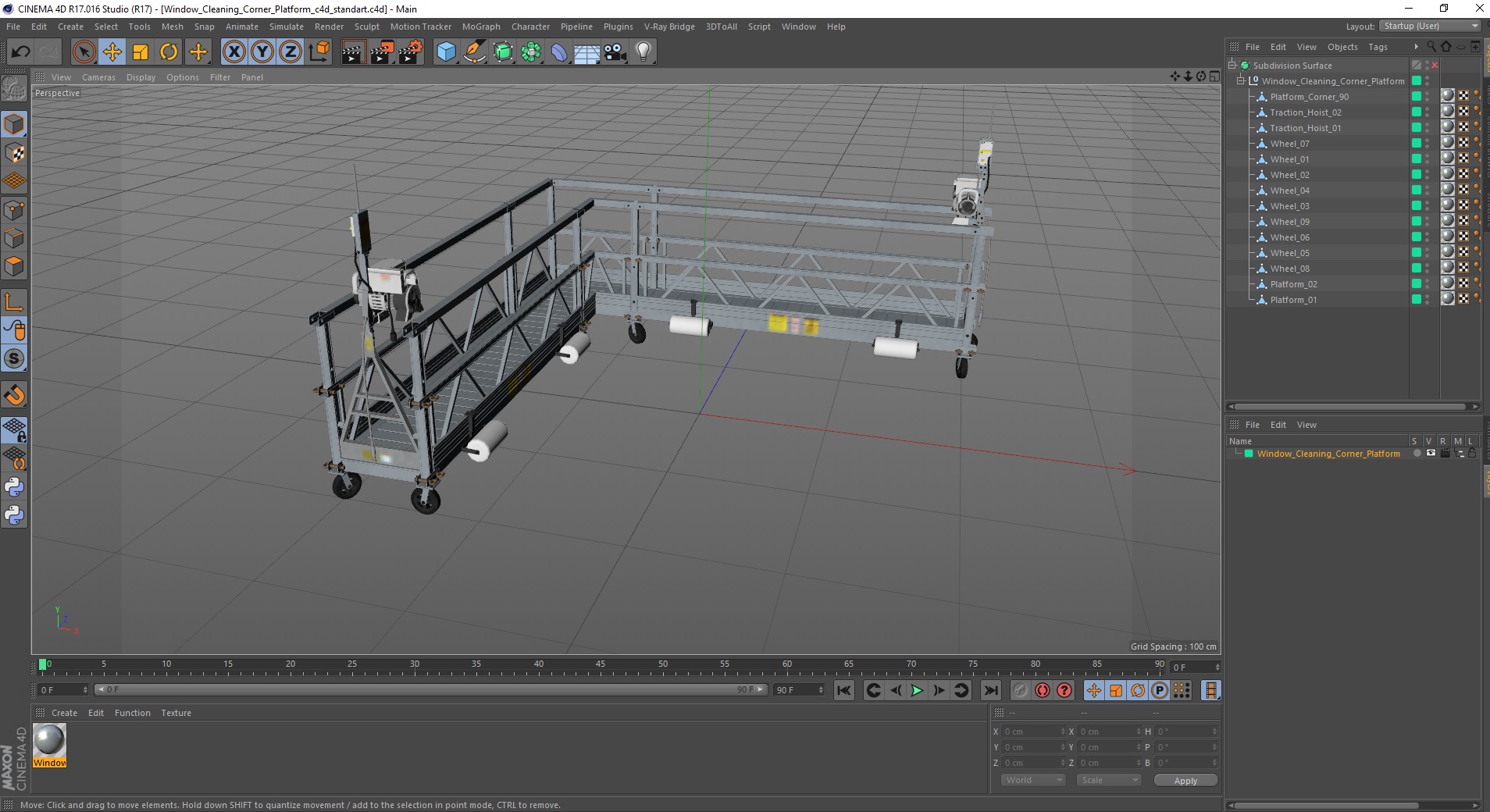 3D Window Cleaning Corner Platform