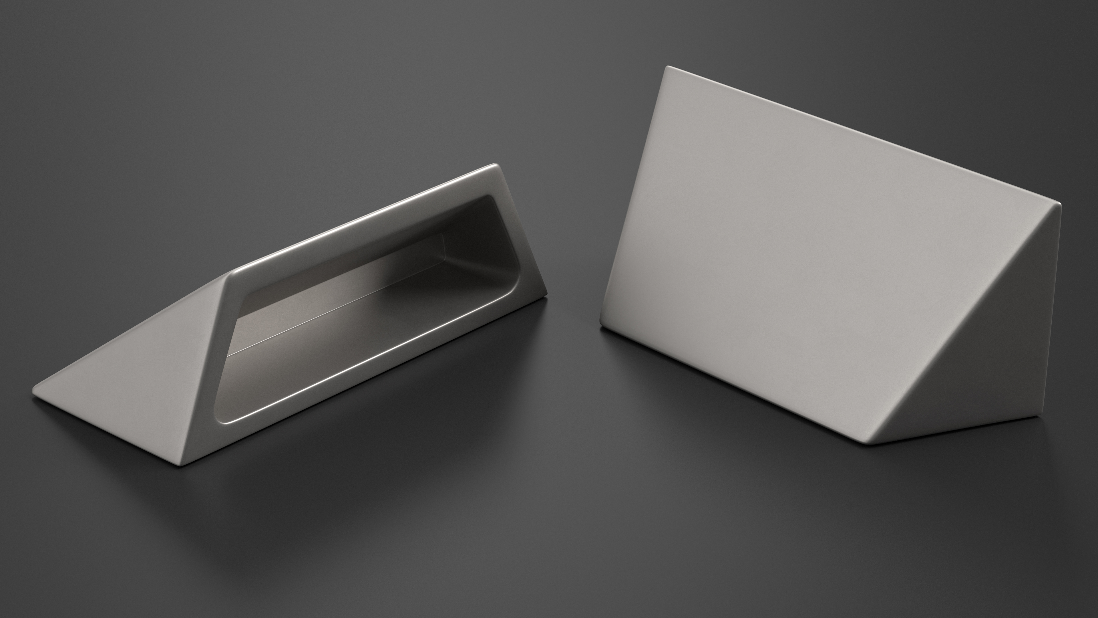 3D model Kitchen Cabinet Handle Bin Pull Closed Silver