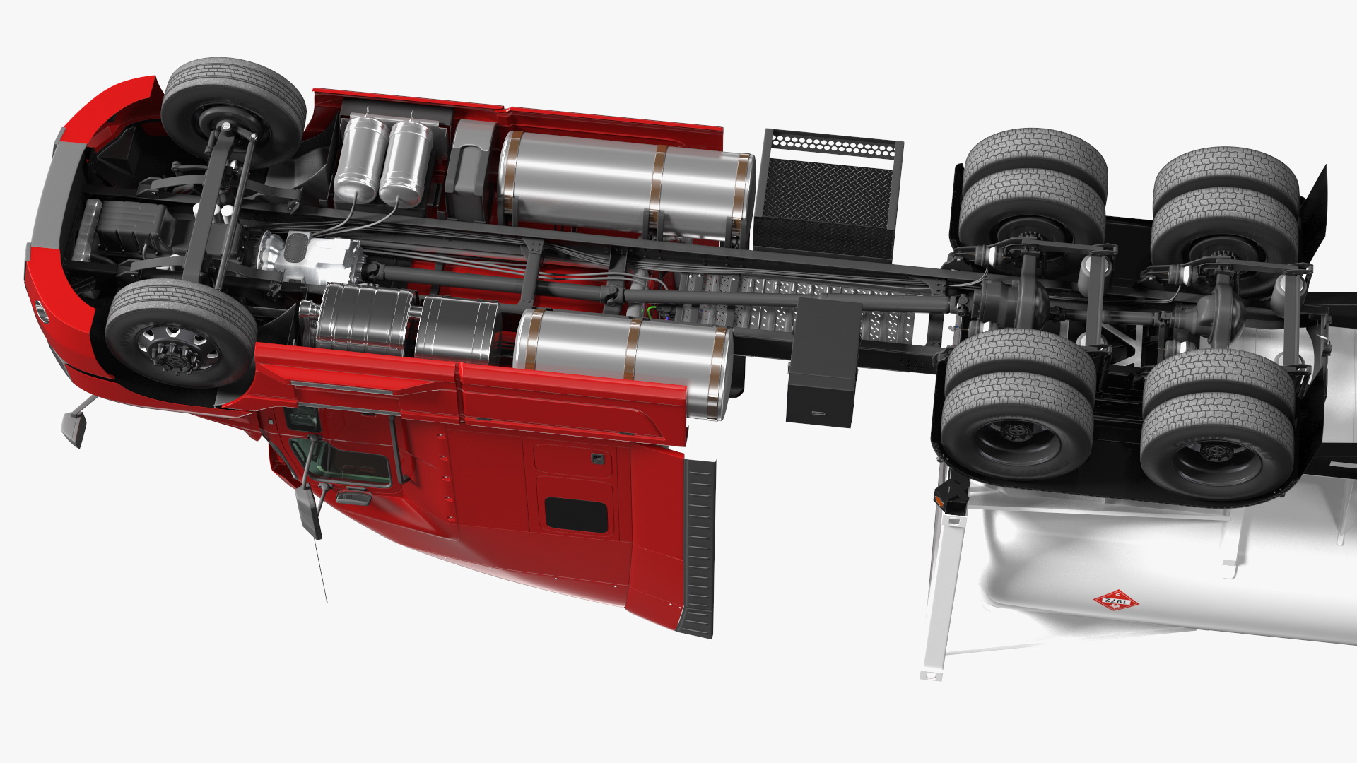 3D Mack Anthem Truck with LNG Semi Trailer Gas Tank model