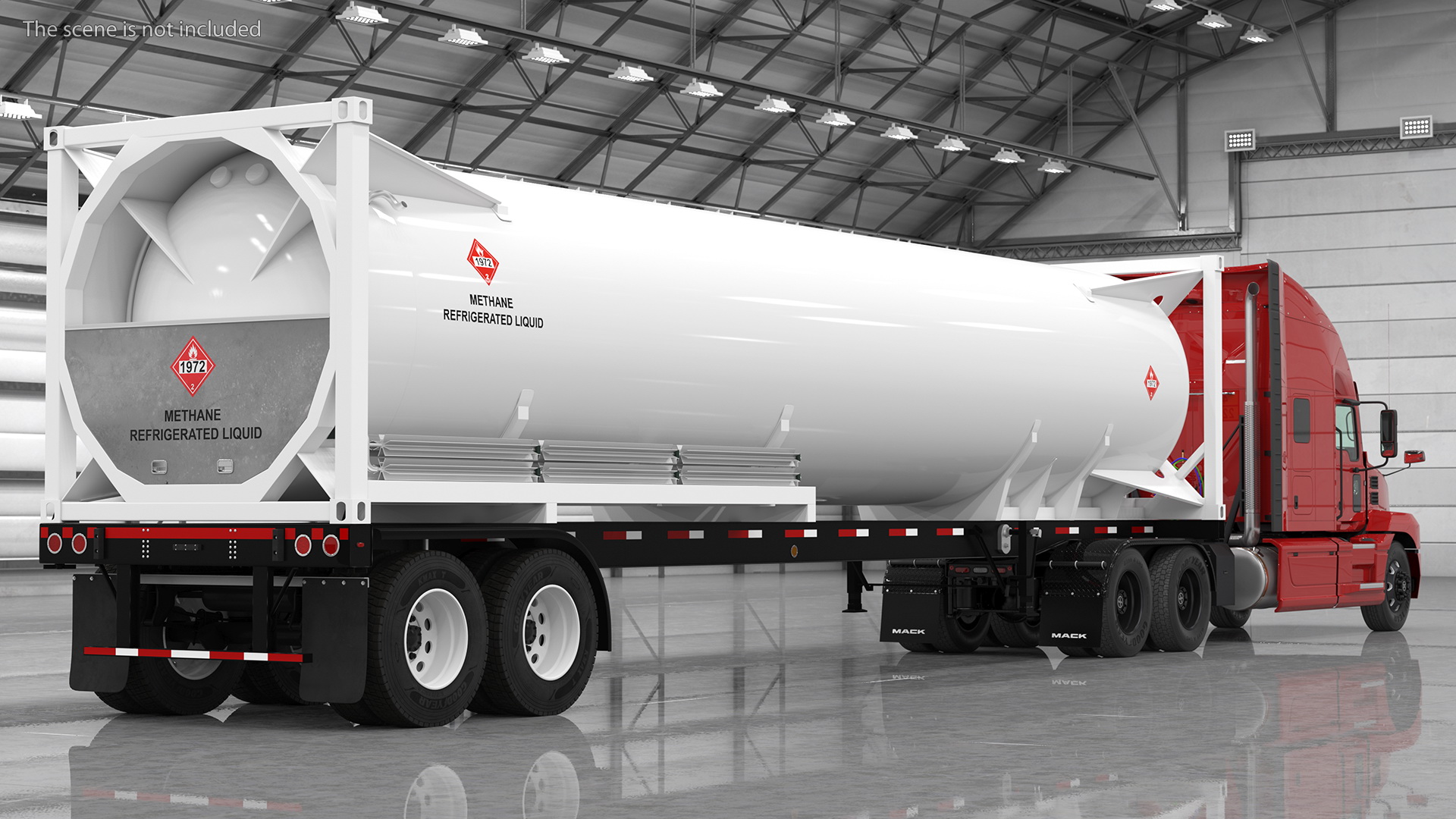 3D Mack Anthem Truck with LNG Semi Trailer Gas Tank model